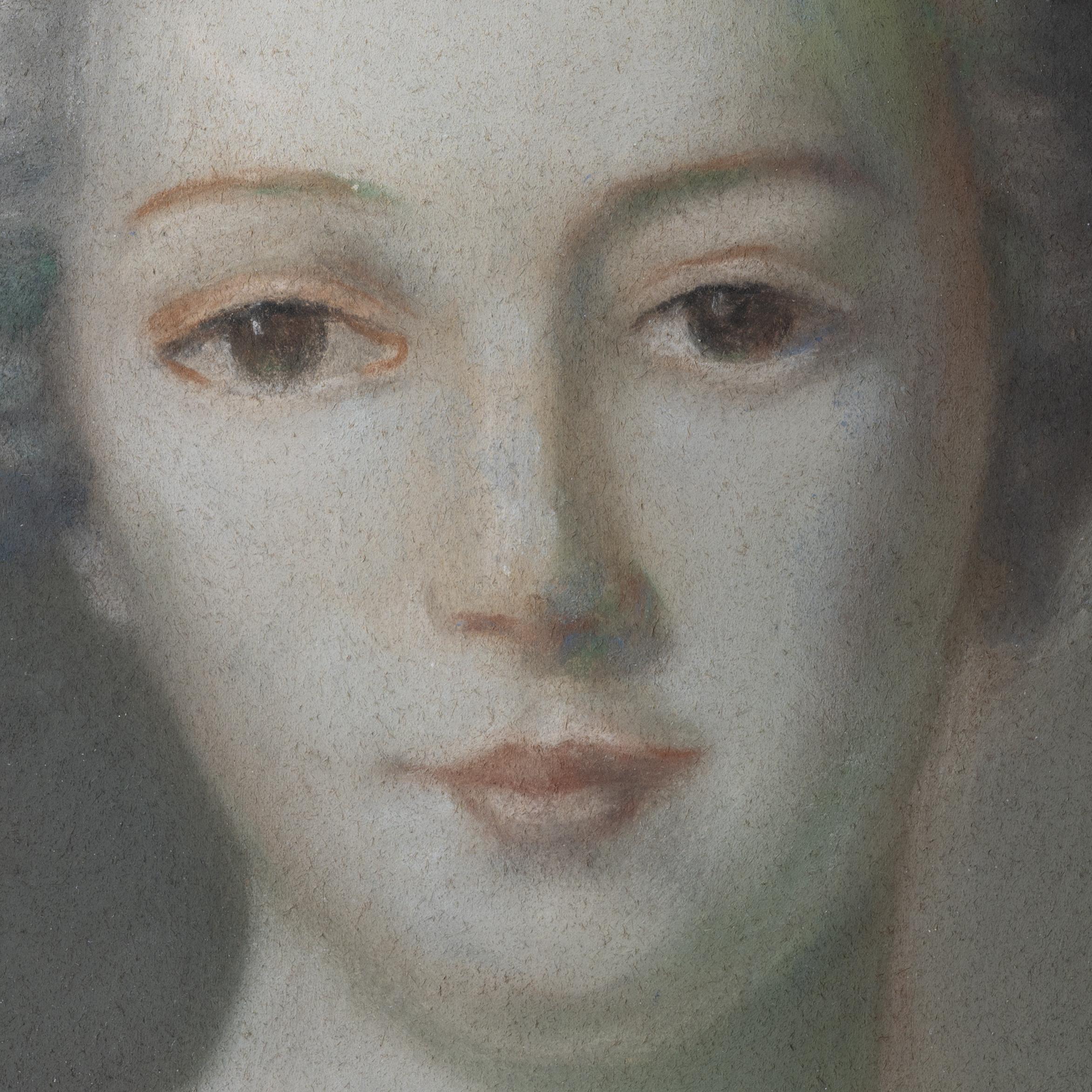 Porait pastel Madame de Pompadour d'après Jean-Marc Nattier, 19ème siècle en vente 3