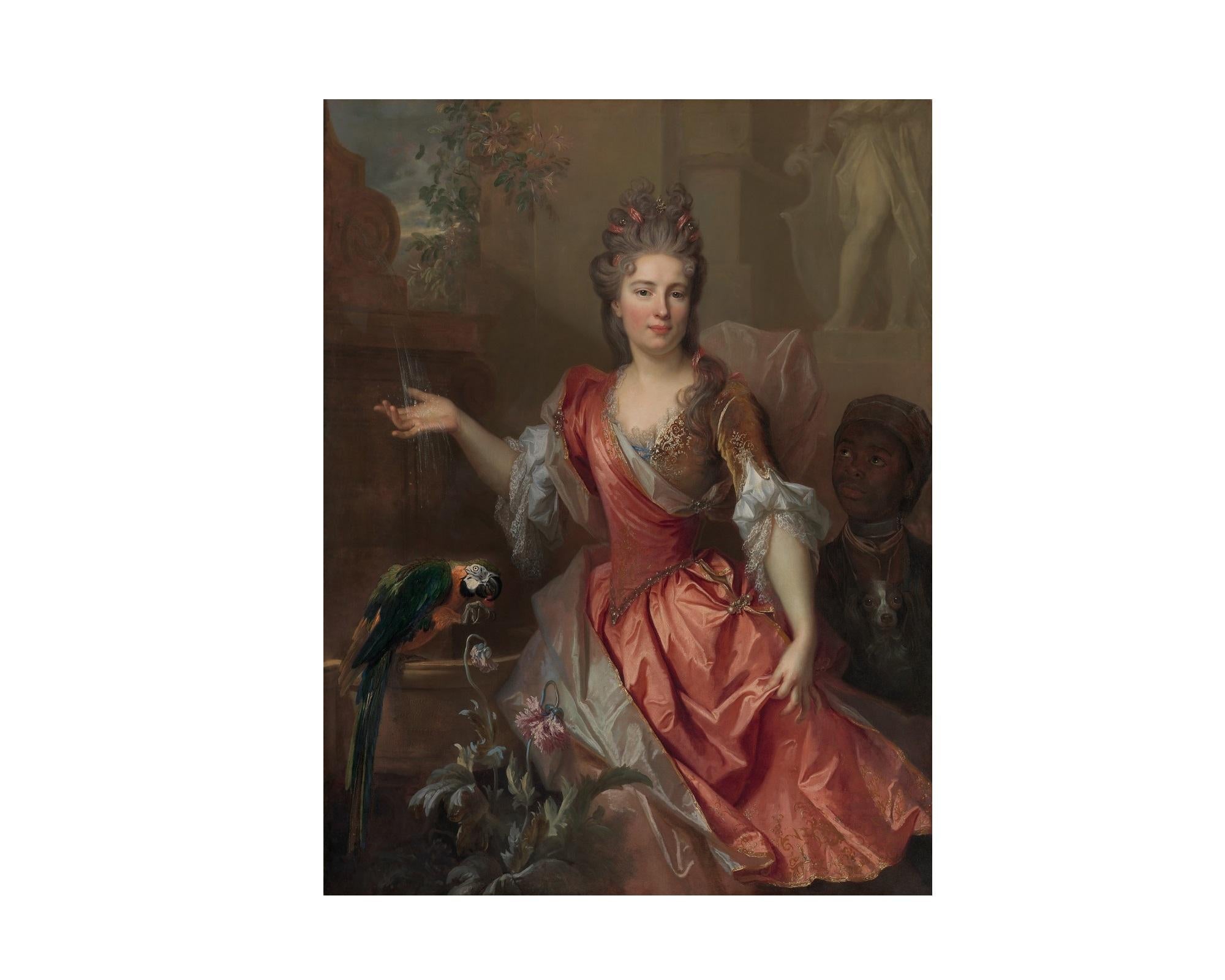 French Madame De Thorigny, After Baroque Oil Painting by Nicolas De Largillière For Sale