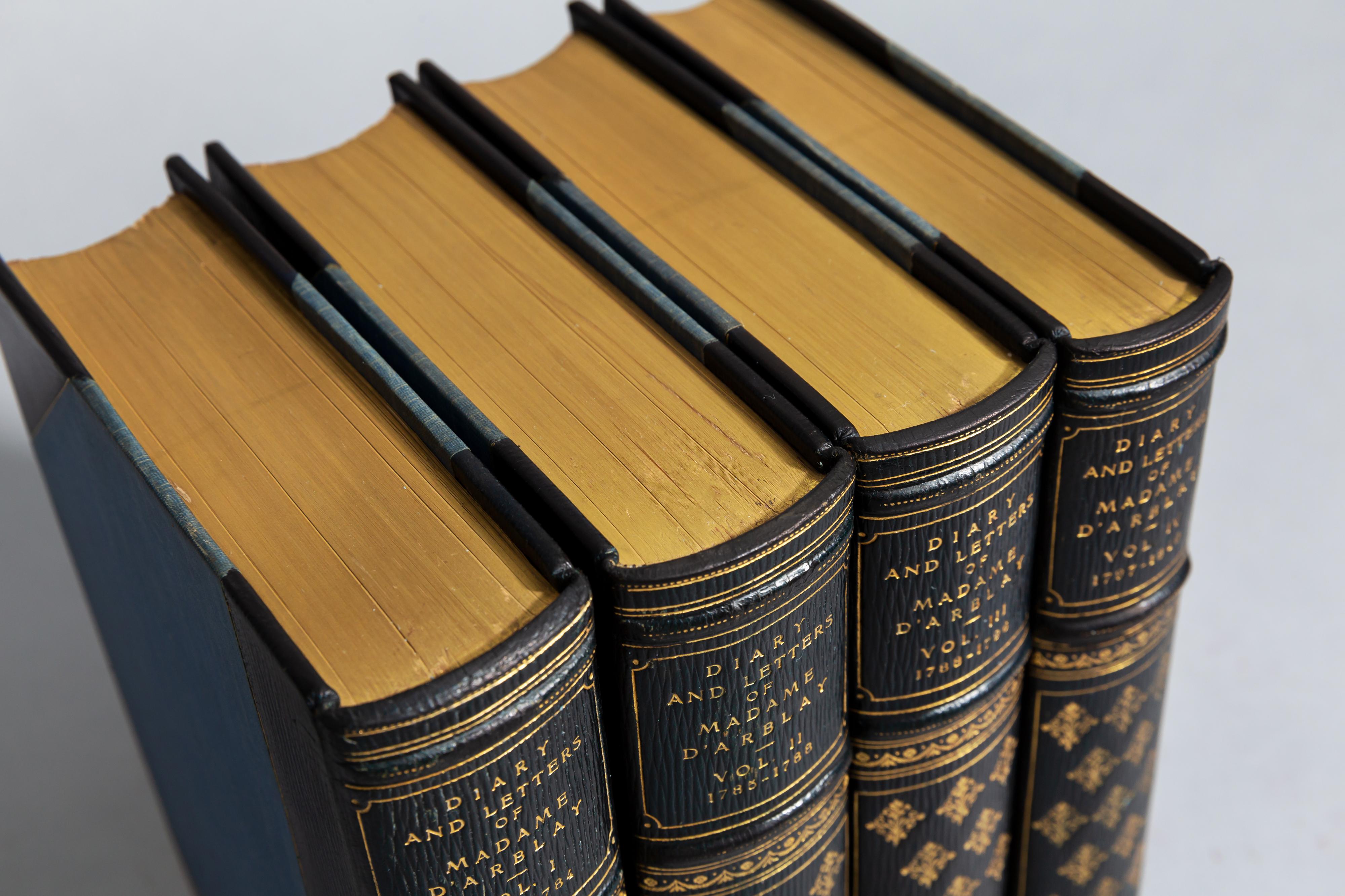4 volumes. 

Edited by her niece Charlotte Barrett. 

Bound in 3/4 blue Morocco by Birdsall, cloth boards, top edges gilt, ornate gilt on spines, raised bands, illustrated with 14 full-page engraved Portraits. 

Published: London: Chatto &