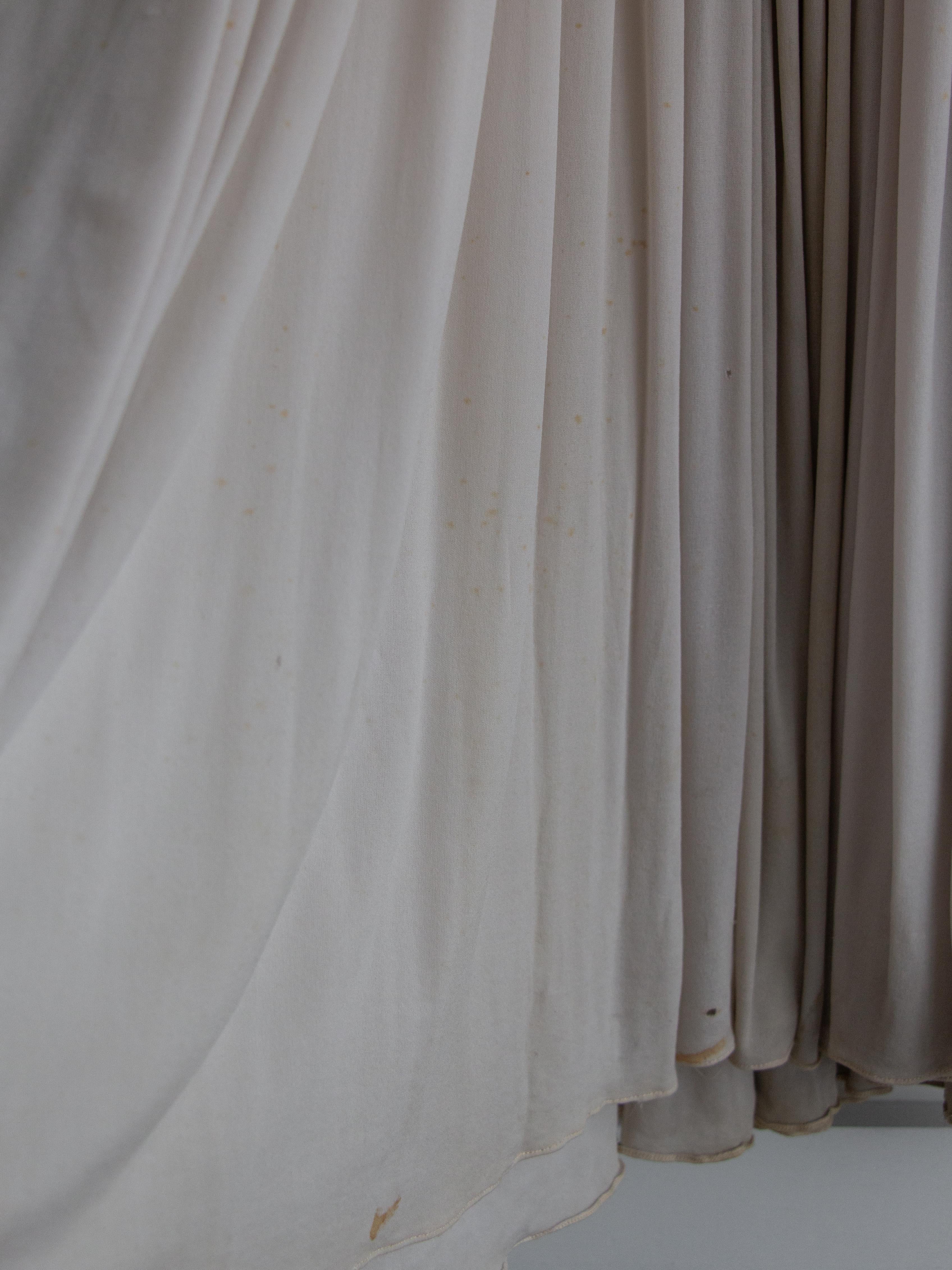 Madame Gres 1954 Personally Owned Black Velvet Grey Silk Draped Pleated Gown For Sale 10
