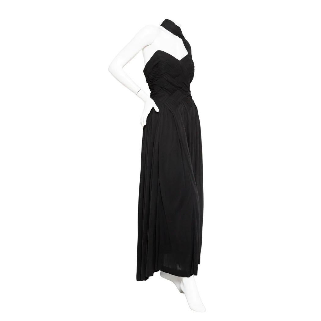 Madame Grès 1960s Black Sleeveless Scarf Dress In Good Condition For Sale In Los Angeles, CA