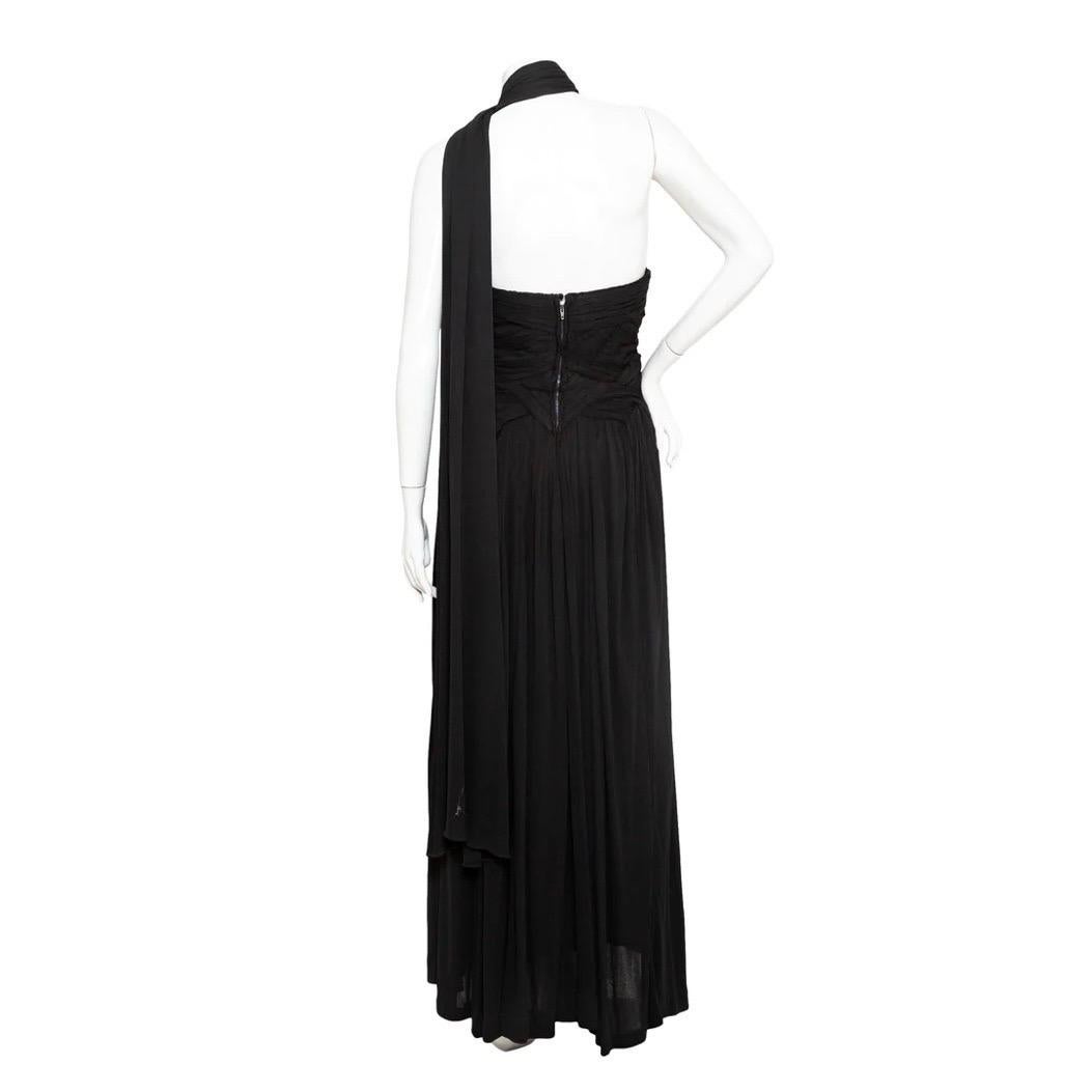 Madame Grès 1960s Black Sleeveless Scarf Dress For Sale 1