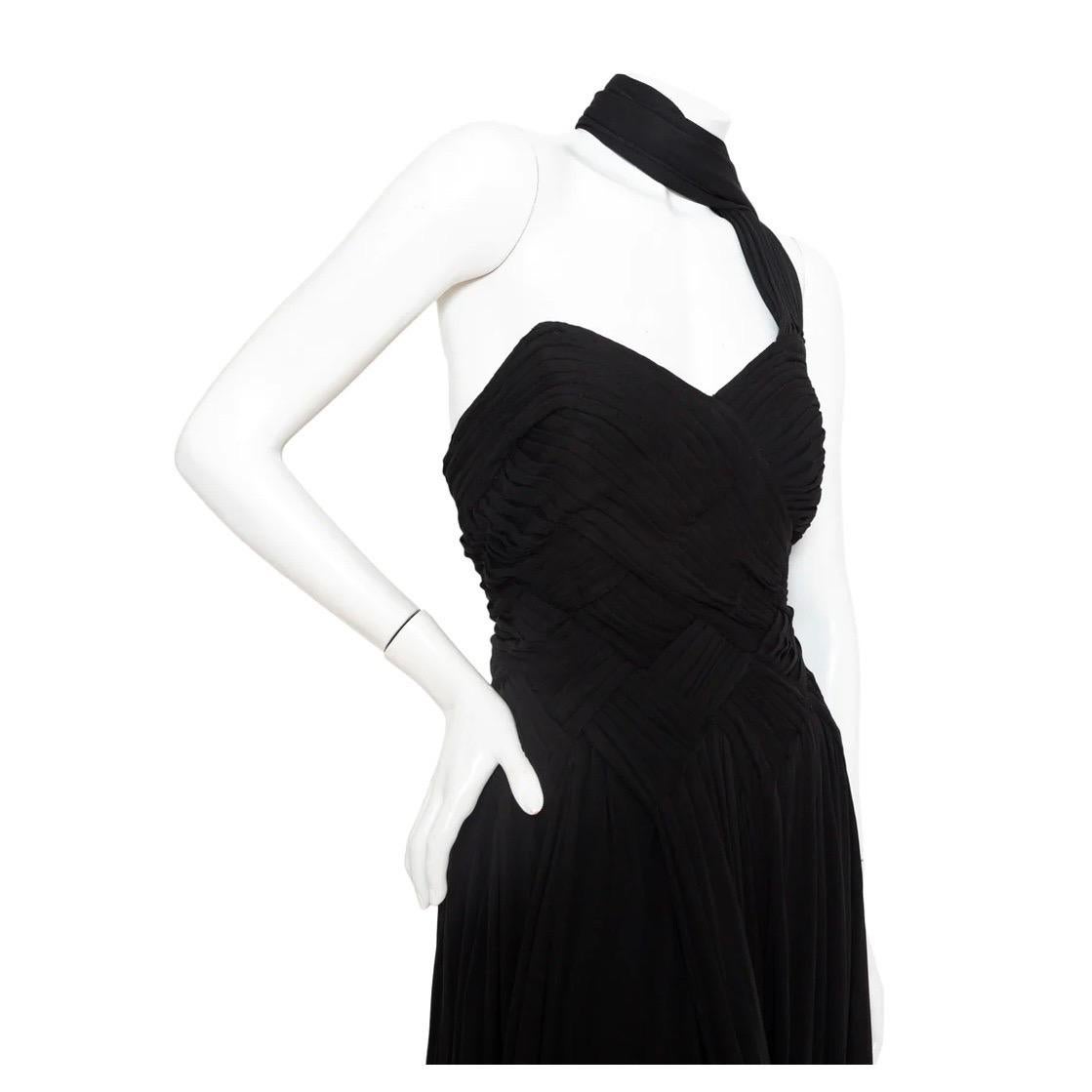 Madame Grès 1960s Black Sleeveless Scarf Dress For Sale 2