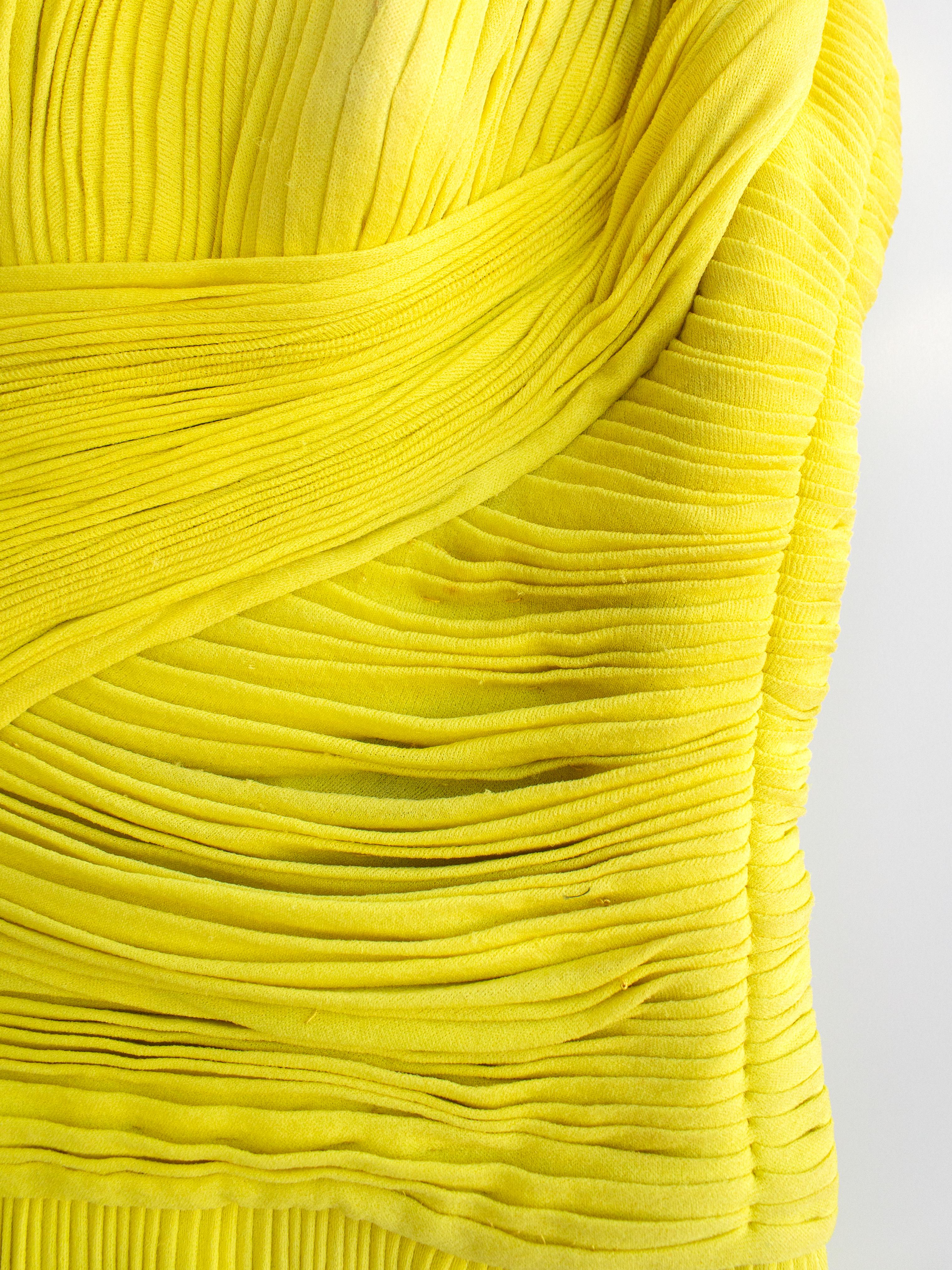 Madame Grès Haute Couture 1956 Pleated Chartreuse Yellow Jersey Hellenic Gown 6