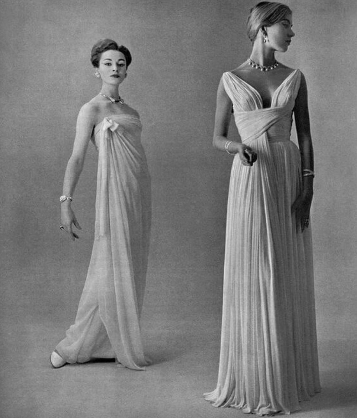 Madame Grès Haute Couture 1956 Pleated Chartreuse Yellow Jersey Hellenic Gown In Good Condition For Sale In Jersey City, NJ