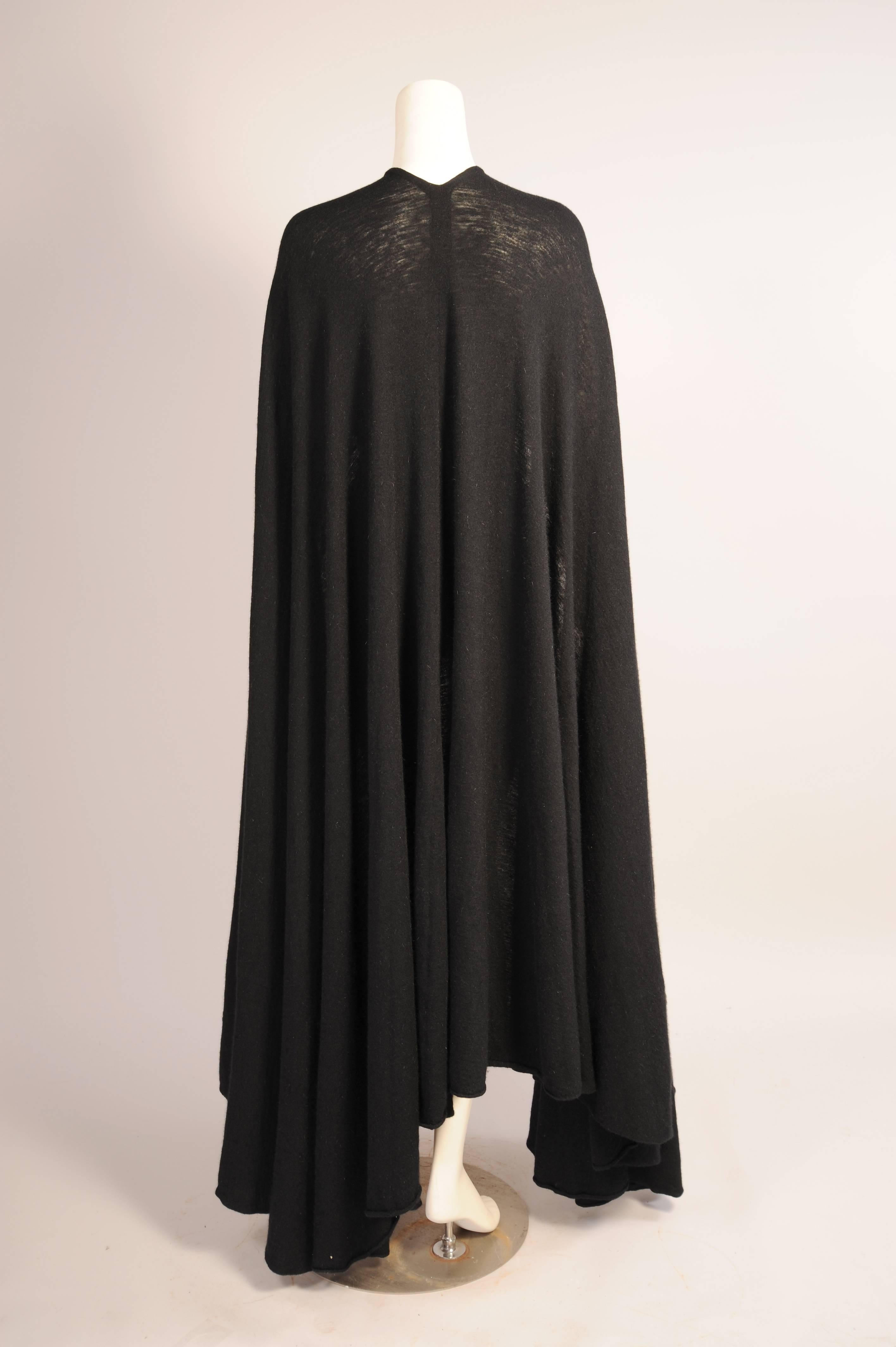 Madame Gres Haute Couture Black Angora and Wool Blend Evening Cape Book ...