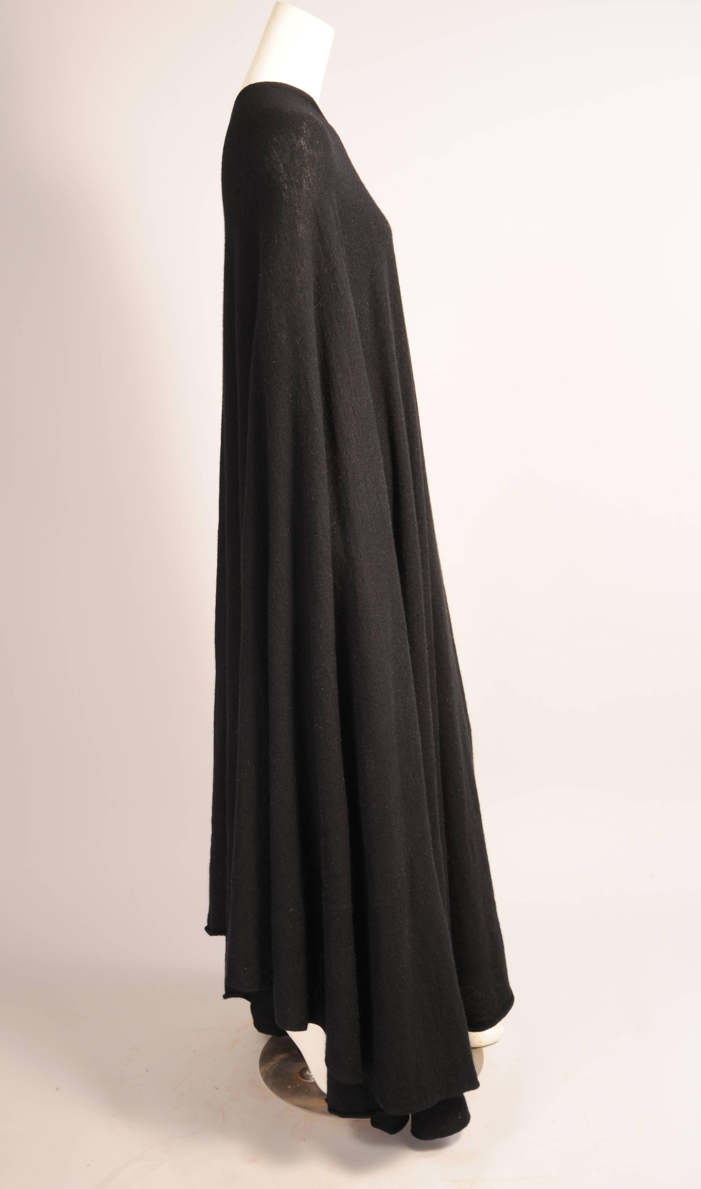 Women's or Men's Madame Gres Haute Couture Black Angora and Wool Blend Evening Cape Book Piece