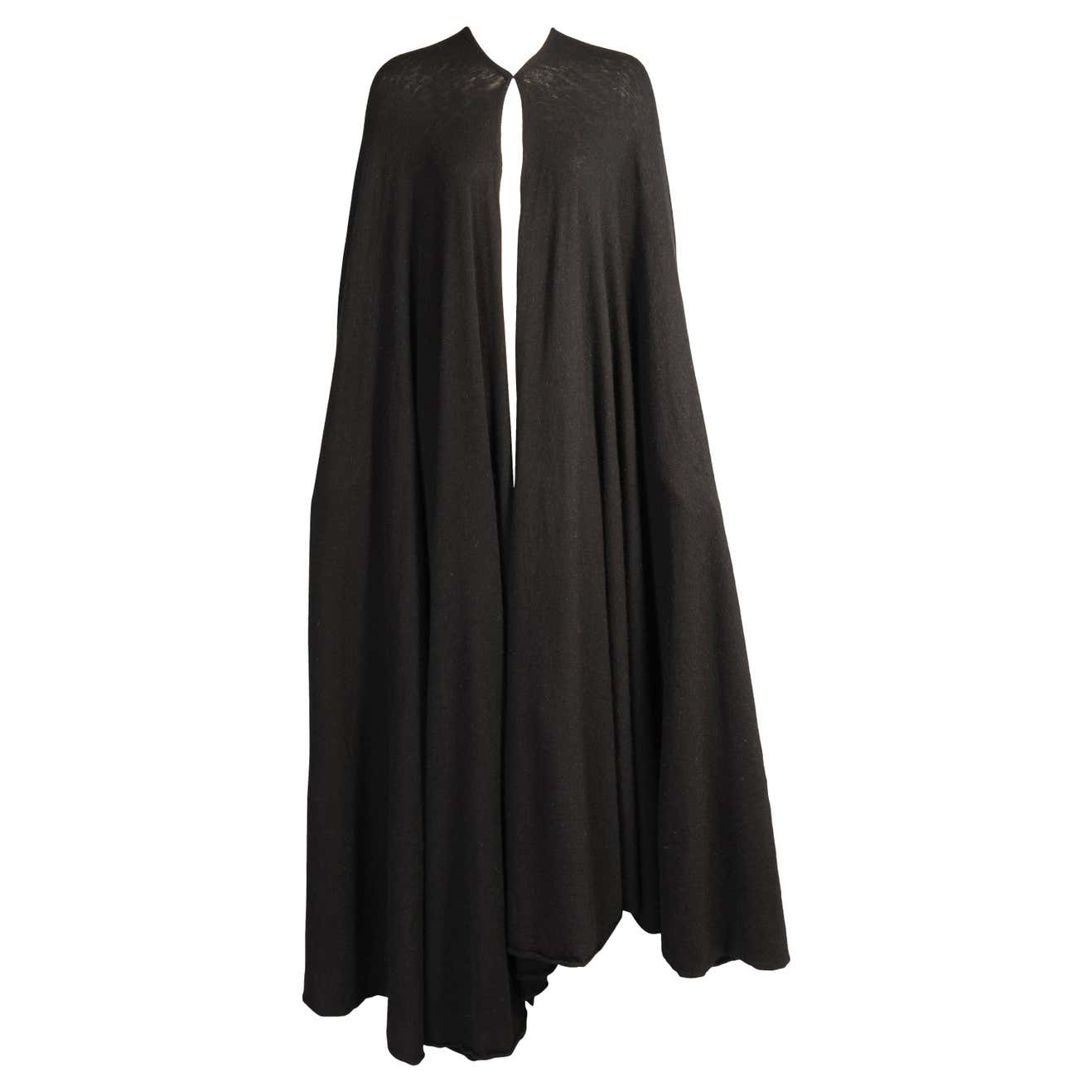 Madame Gres Haute Couture Black Angora and Wool Blend Evening Cape Book ...