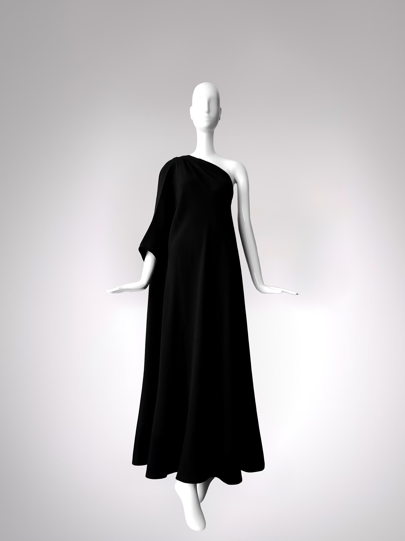 Madame Gres Haute Couture Abito da sera nero elegante anni '60 Madam Gres In condizioni buone in vendita a Berlin, BE