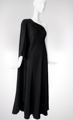 Madame Grès Haute Couture Black Elegant Evening Gown 1960s Gres Dress