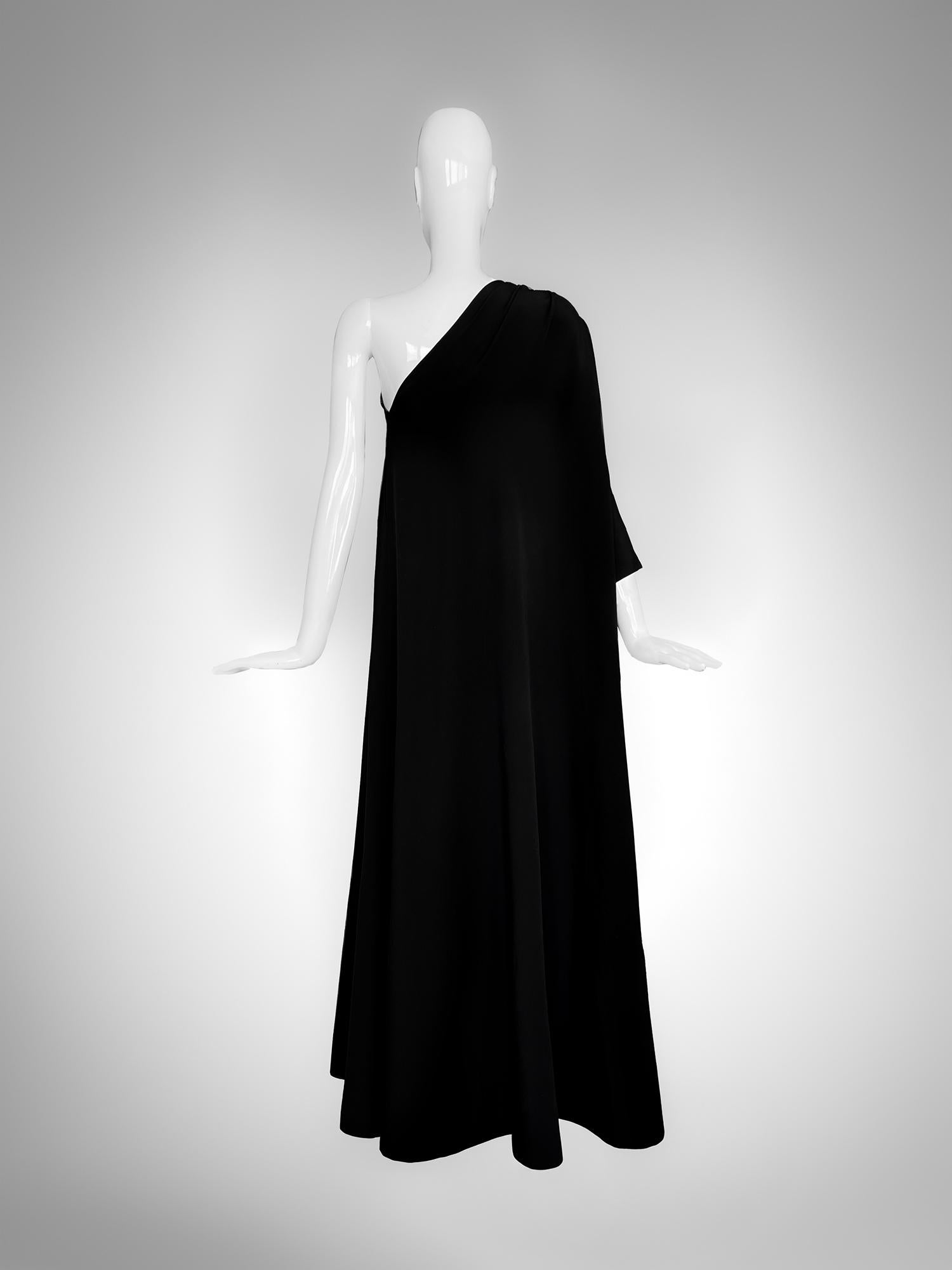 Donna Madame Gres Haute Couture Abito da sera nero elegante anni '60 Madam Gres in vendita