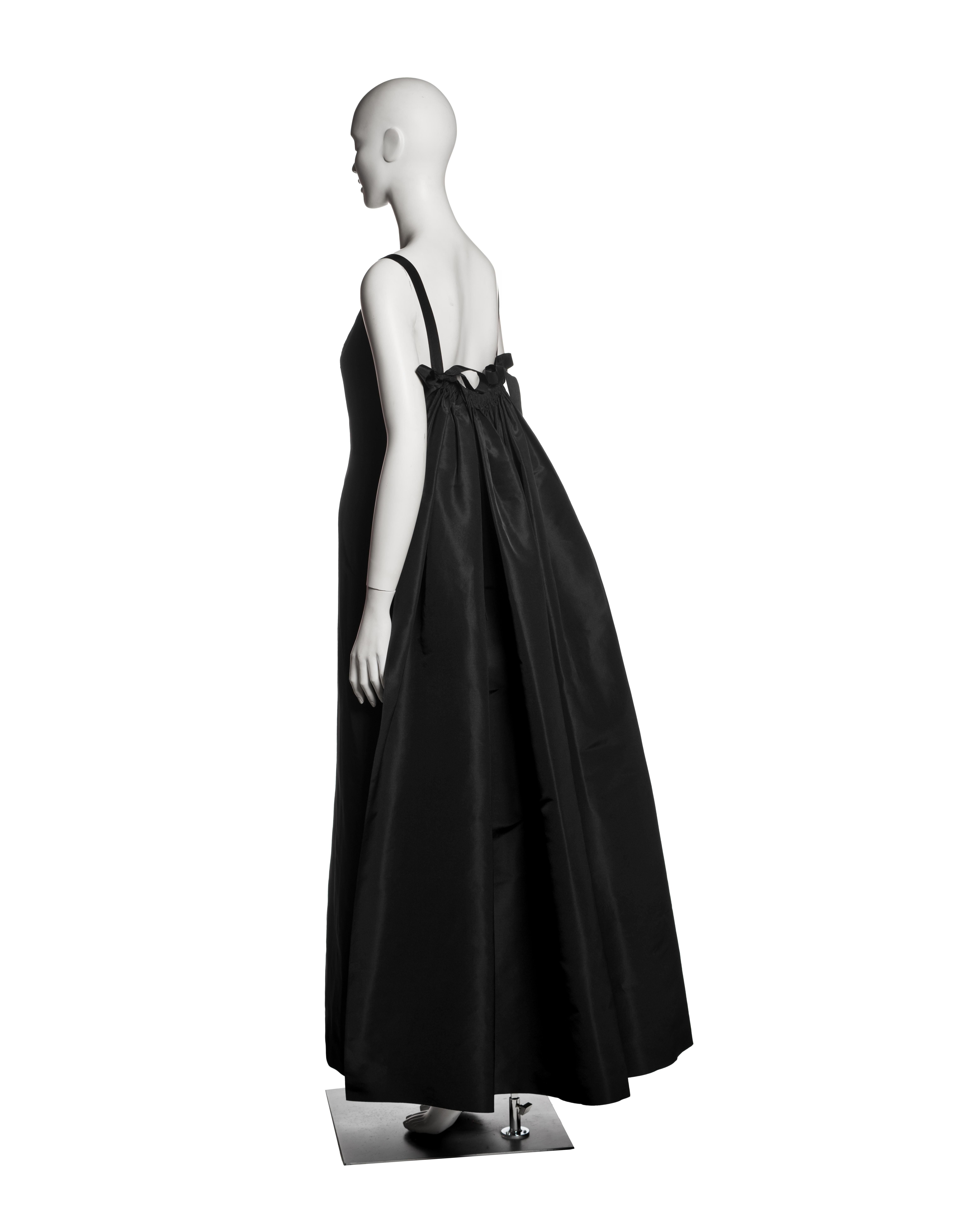 Madame Grès Haute Couture Black Silk Faille Evening Dress, c. 1965 7