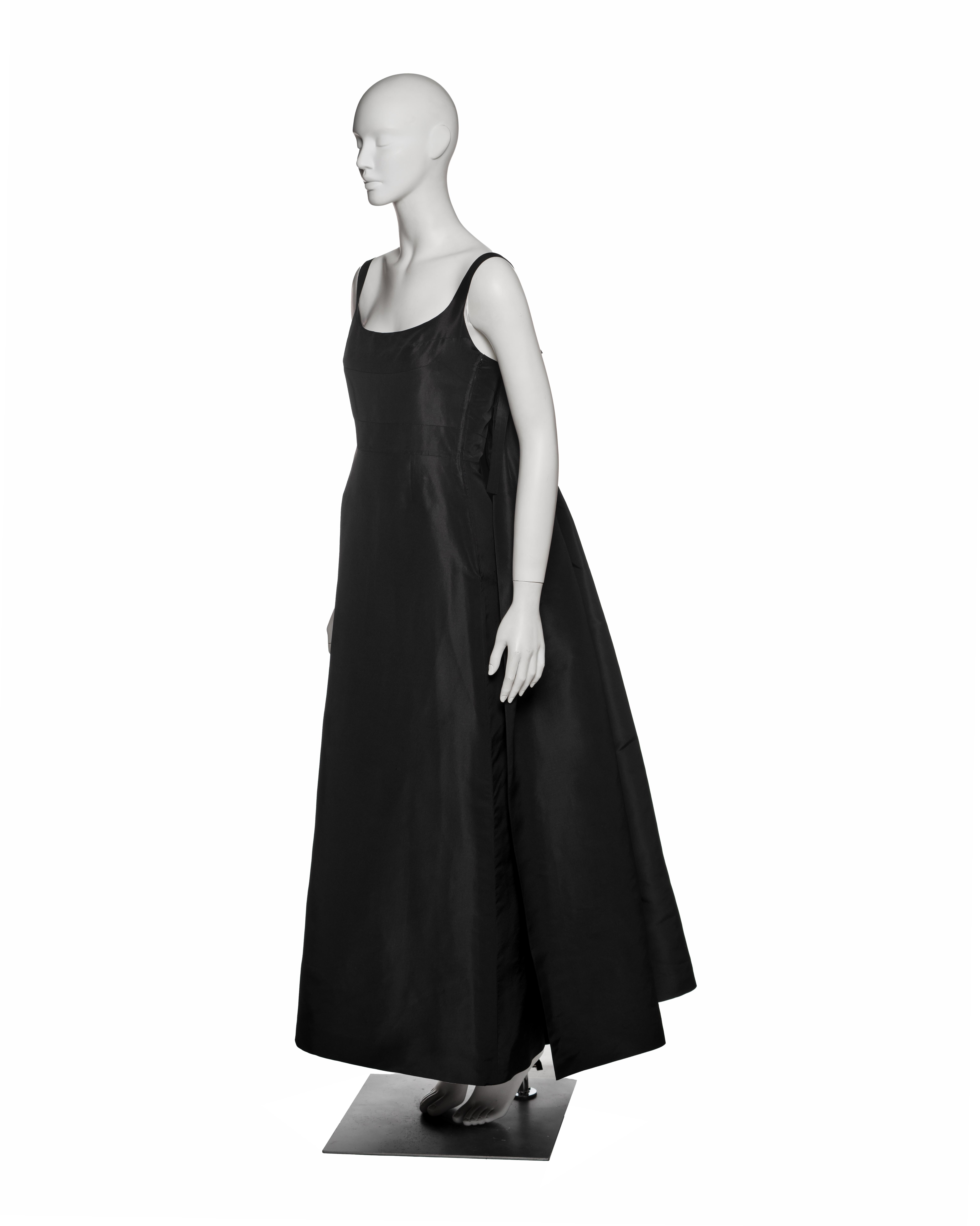 Madame Grès Haute Couture Black Silk Faille Evening Dress, c. 1965 9