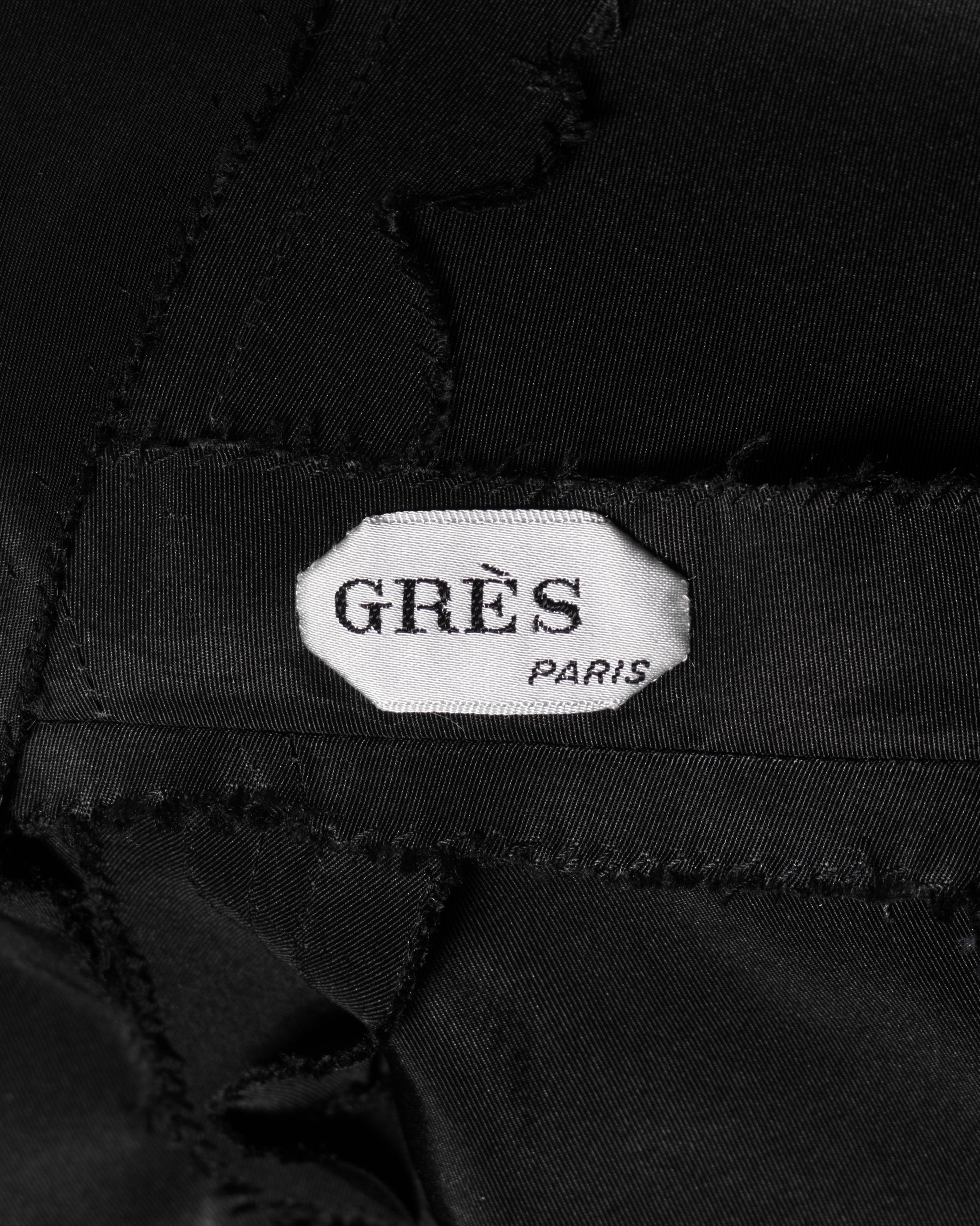 Madame Grès Haute Couture Black Silk Faille Evening Dress, c. 1965 11