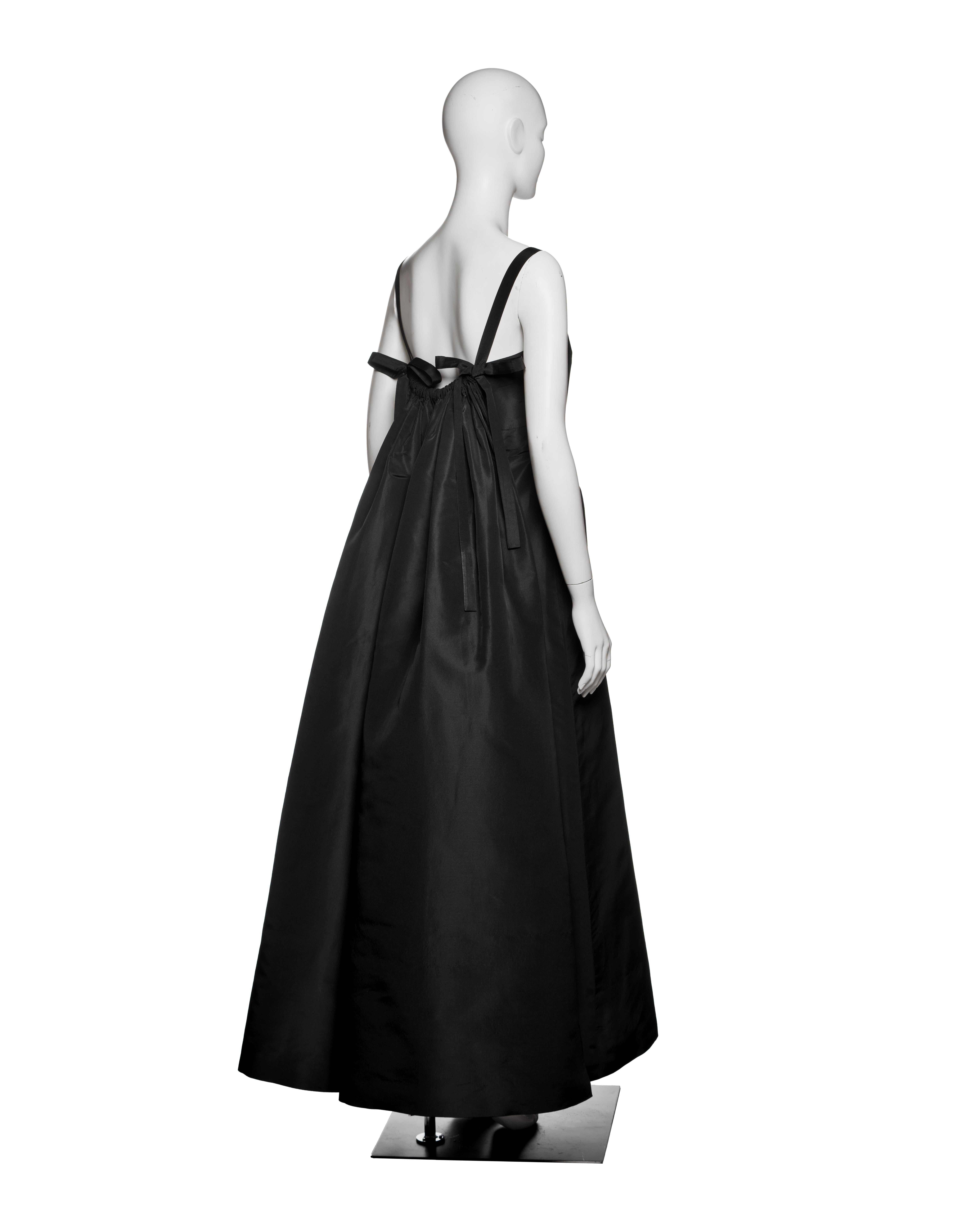 Madame Grès Haute Couture Black Silk Faille Evening Dress, c. 1965 3