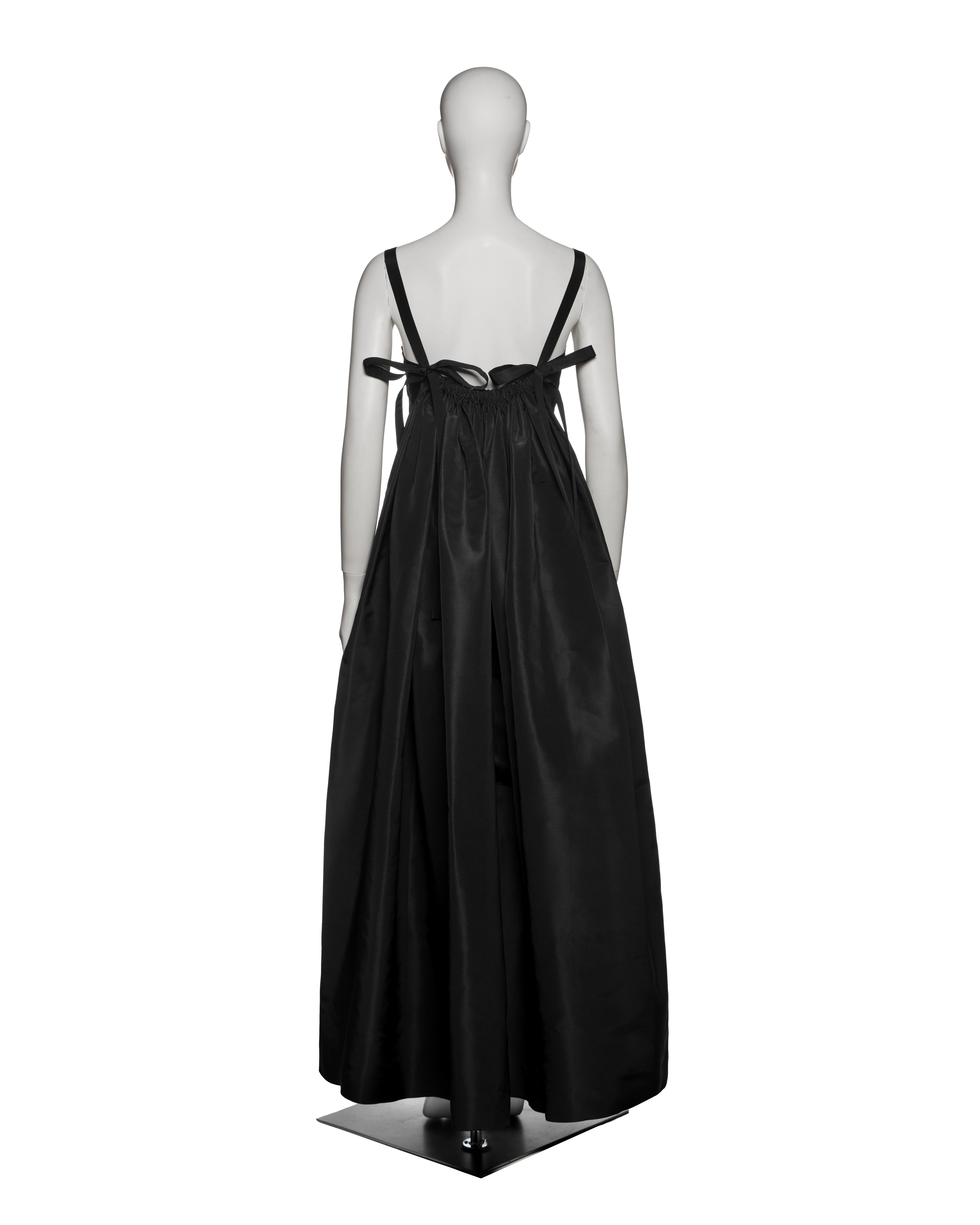 Madame Grès Haute Couture Black Silk Faille Evening Dress, c. 1965 5