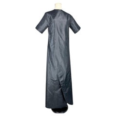 Madame Grès Haute Couture, evening gown in black moiré silk - Paris Circa 1980