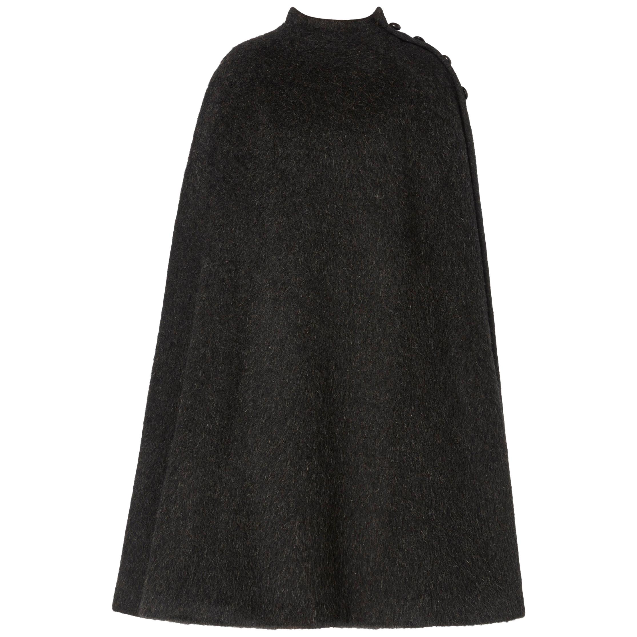 Madame Grès Haute couture, grey cape, circa 1968 For Sale
