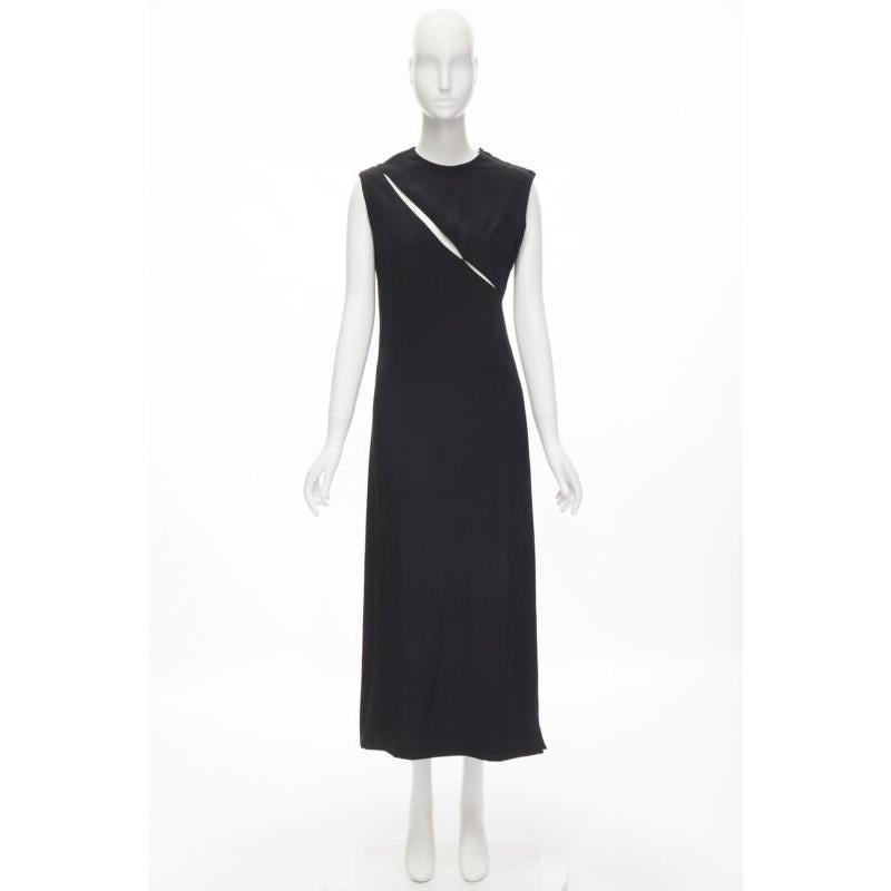 MADAME GRES Alta Costura París 1972 Vestido recortado de crepé negro M en venta 6