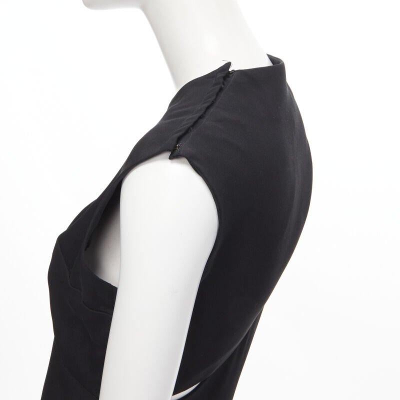 MADAME GRES Alta Costura París 1972 Vestido recortado de crepé negro M en venta 3