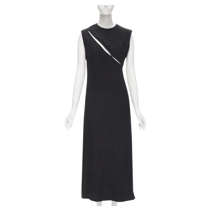 MADAME GRES Alta Costura París 1972 Vestido recortado de crepé negro M en venta