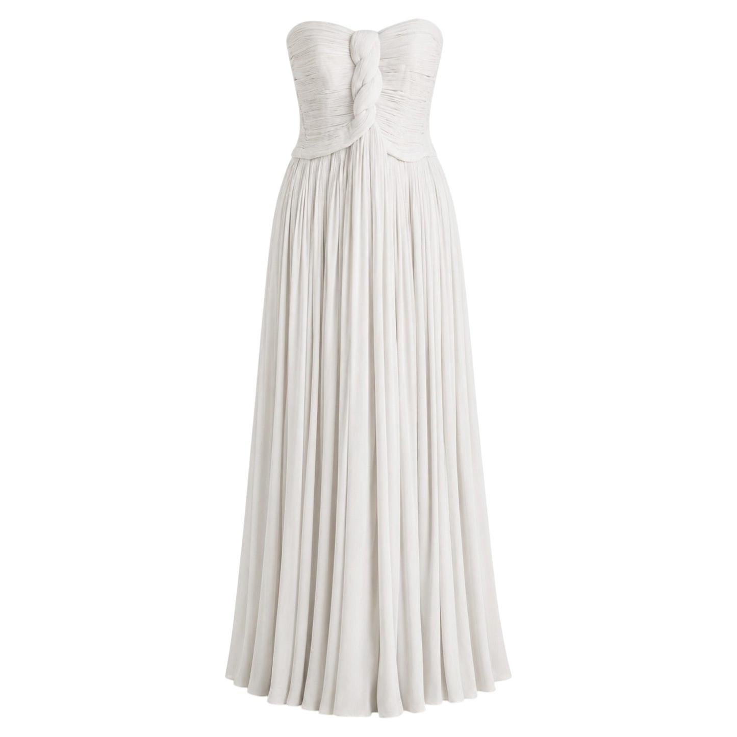 Madame Grès Haute Couture Abito bianco a pieghe Archivio personale, anni '50 circa