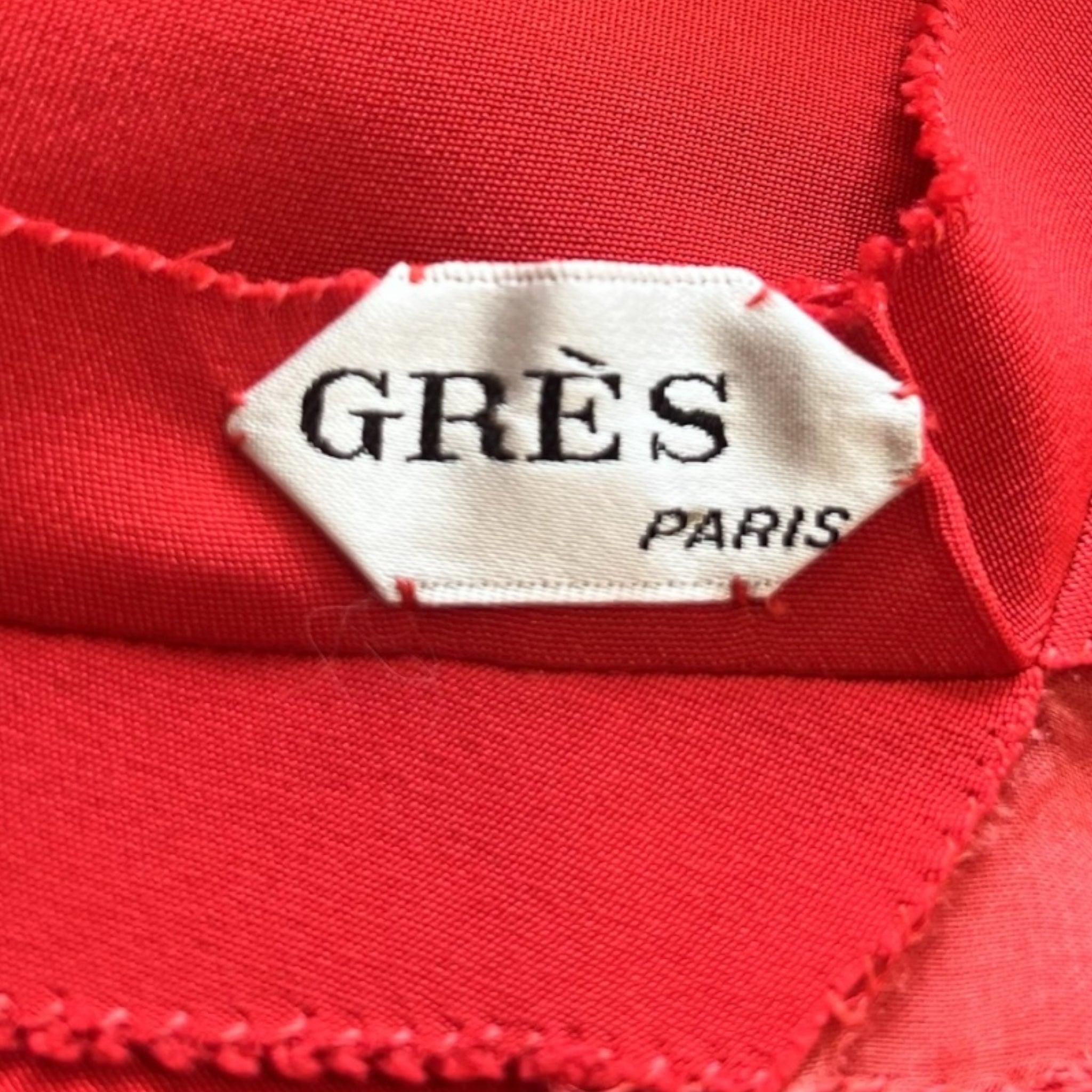Robe de cocktail en soie rouge tomate Madame Grès Haute Couture, 1970 Excellent état - En vente à Los Angeles, CA