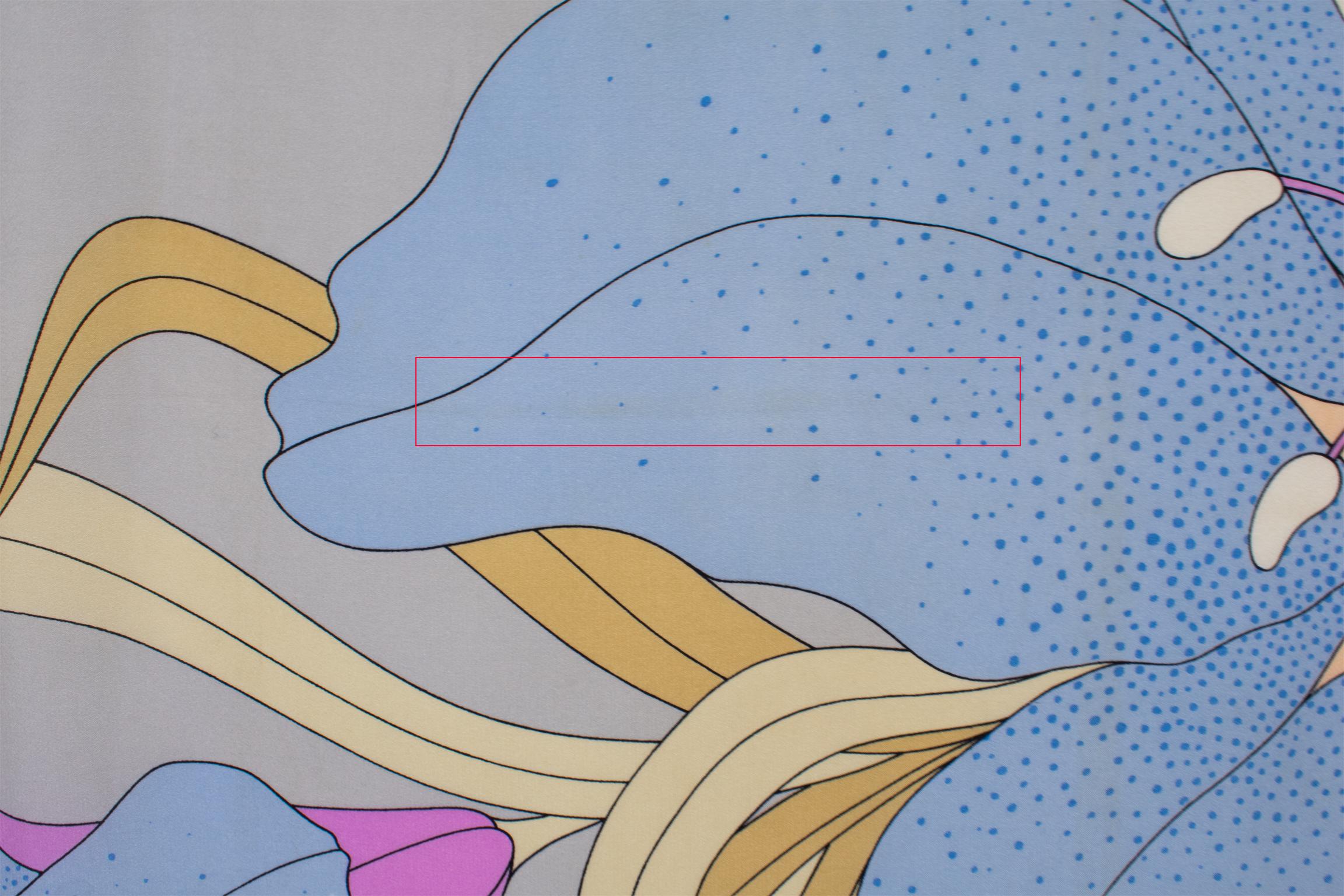 Madame Grès Paris Silk Scarf Multicolor Pastel Giant Flower Print, c1970s For Sale 6
