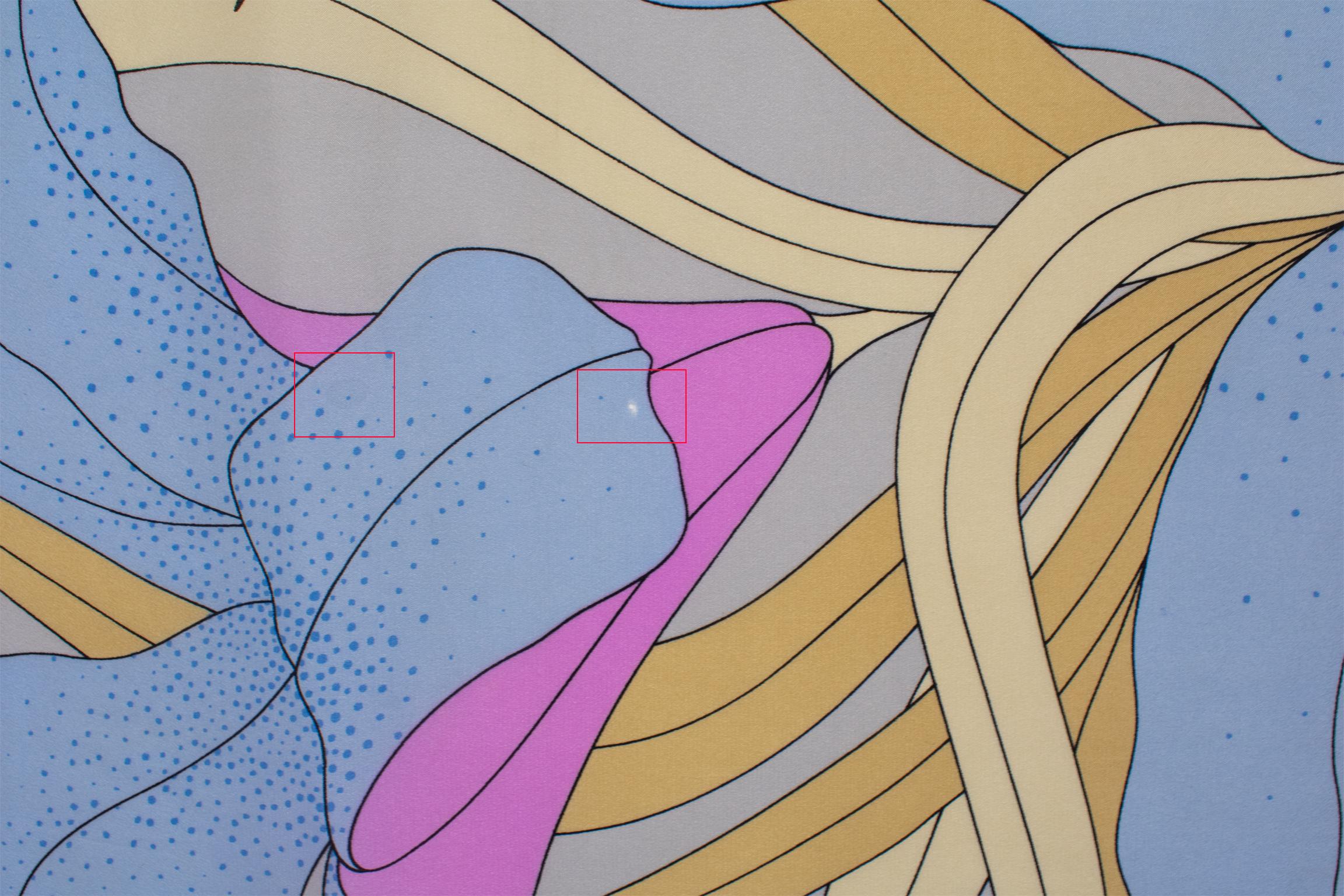 Madame Grès Paris Silk Scarf Multicolor Pastel Giant Flower Print, c1970s For Sale 3