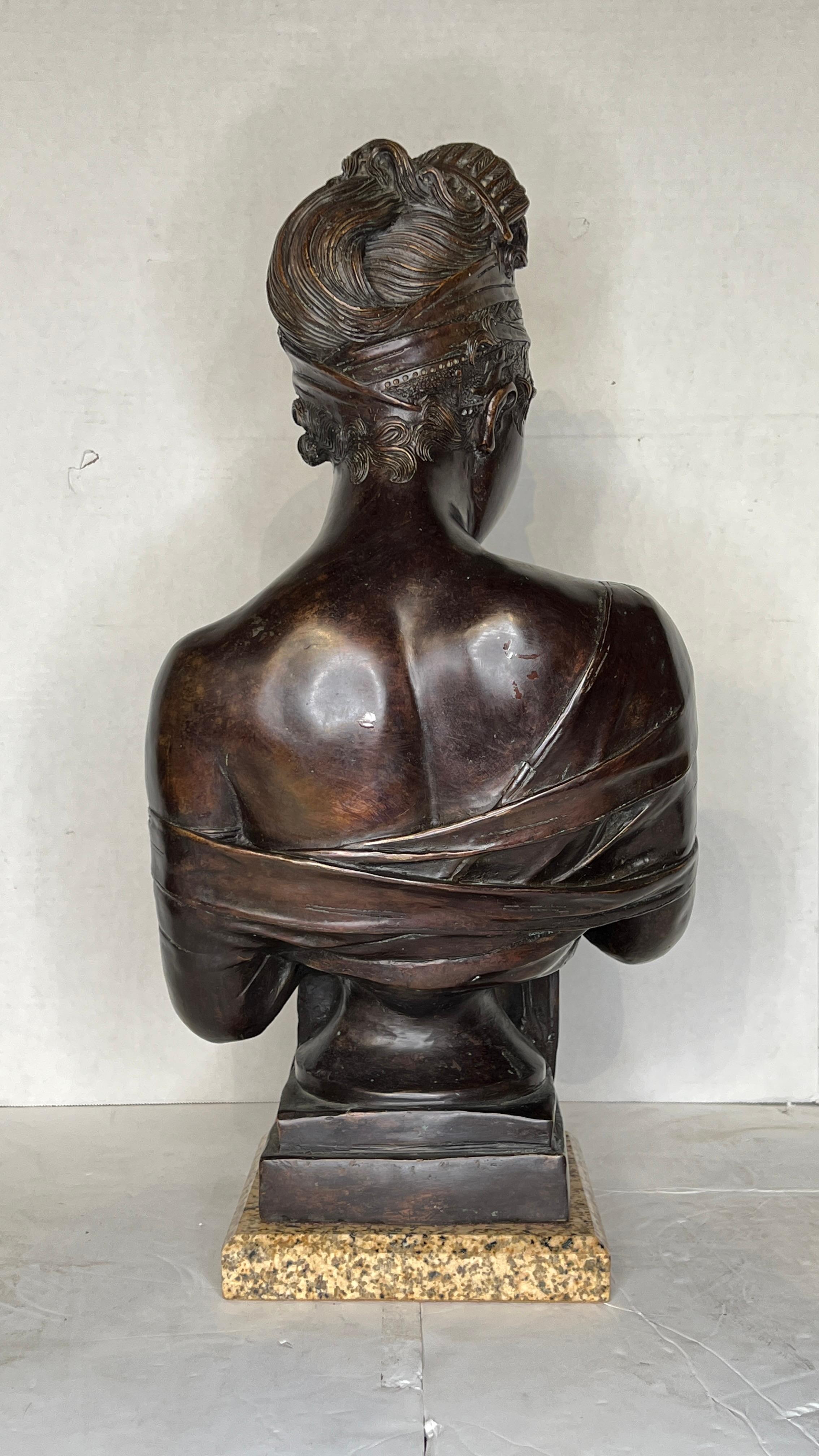 Neoclassical Madame Juliette Recamier Bronze Bust After Joseph Chinard For Sale
