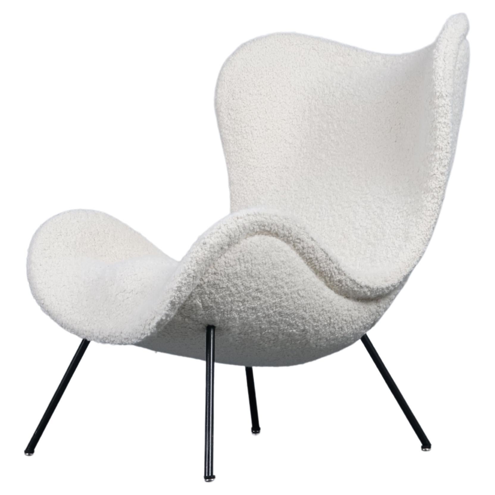 Fauteuil de salon Madame avec tissu bouclé Dedar de Fritz Neth pour Correcta, années 1950