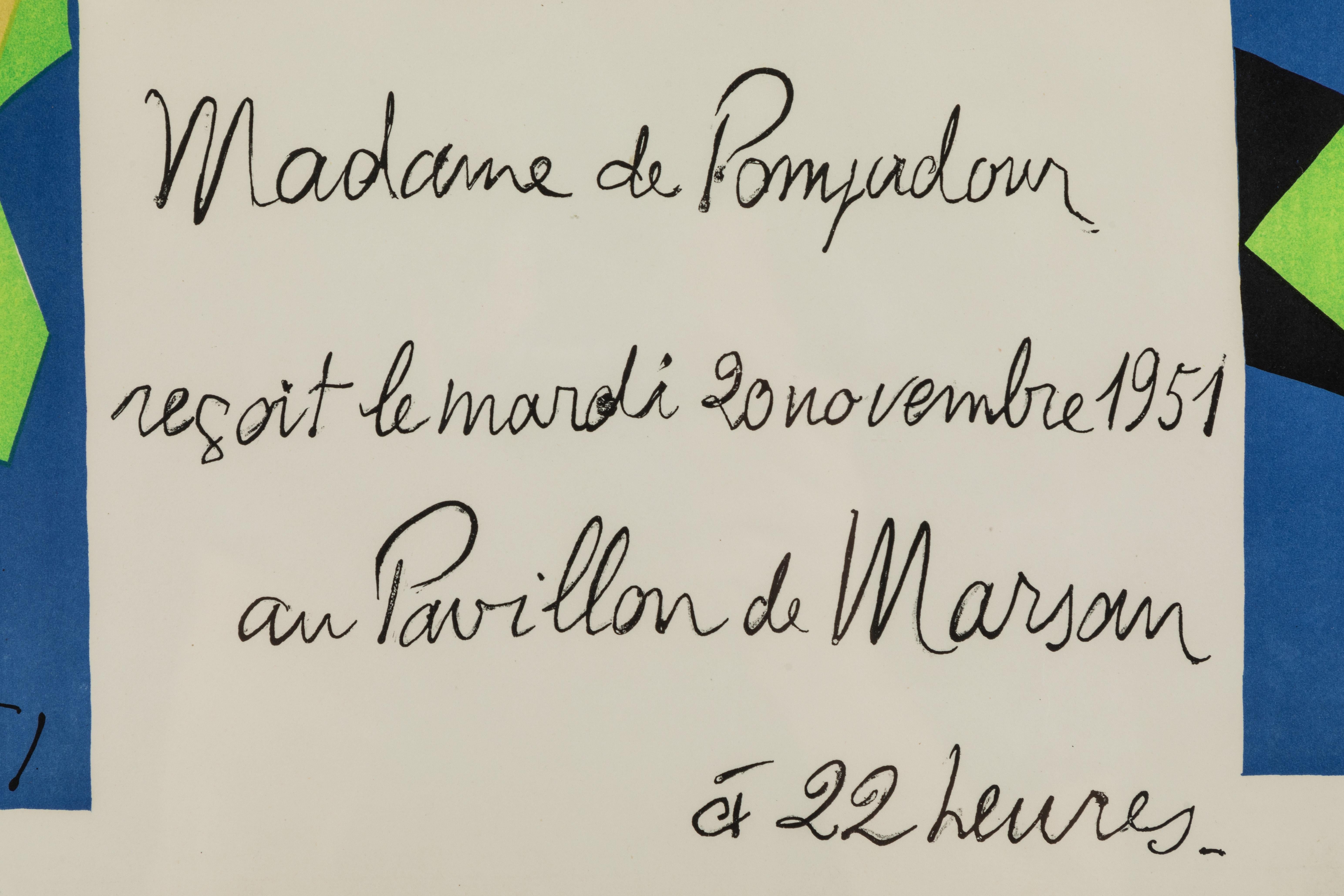 French Madame Pompadour, vintage poster designed by Matisse