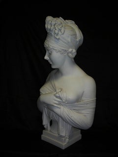 Madame Recamier Marble Bust, 20th Century