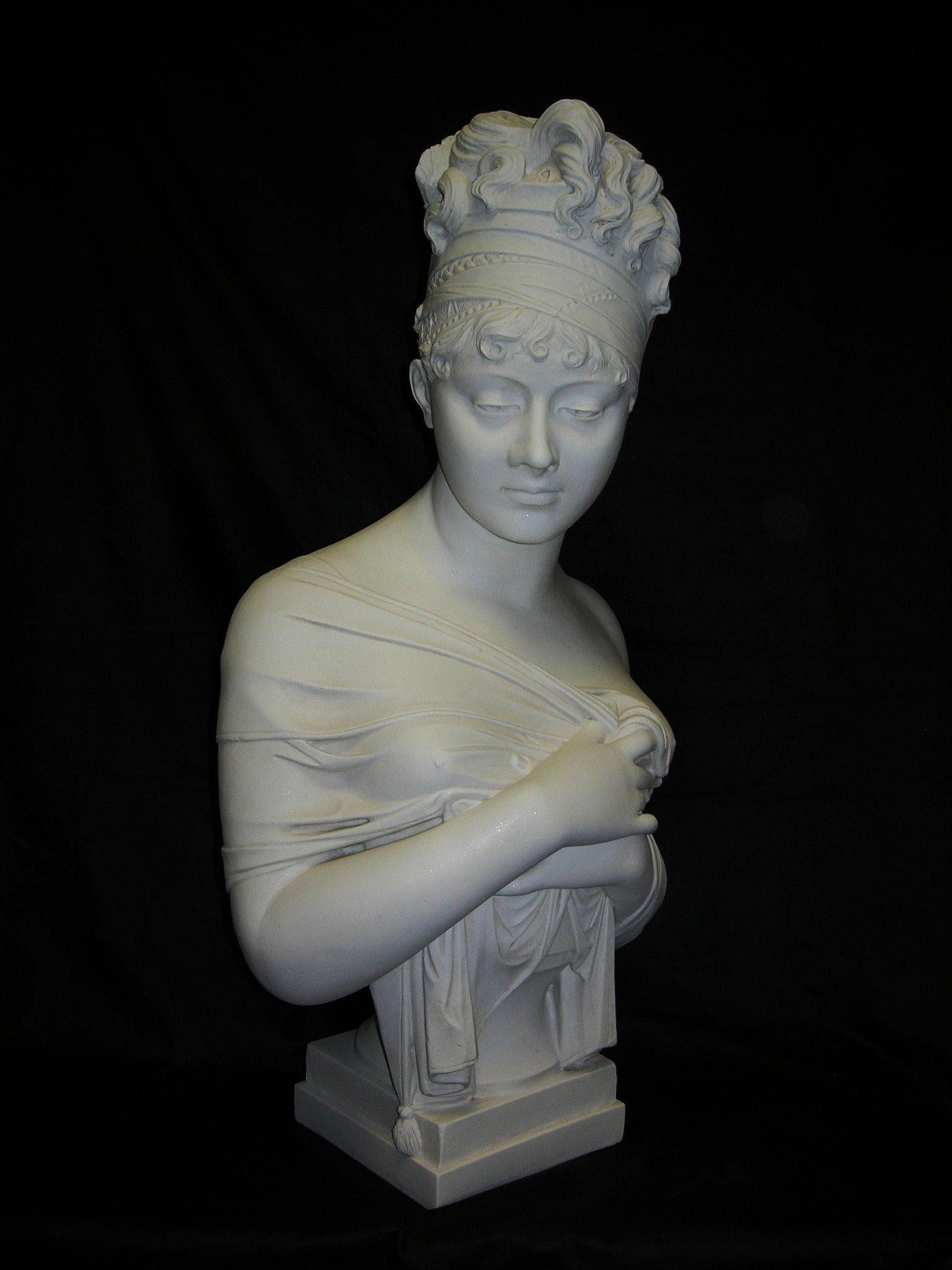 British Madame Recamier Marble Bust, 20th Century For Sale