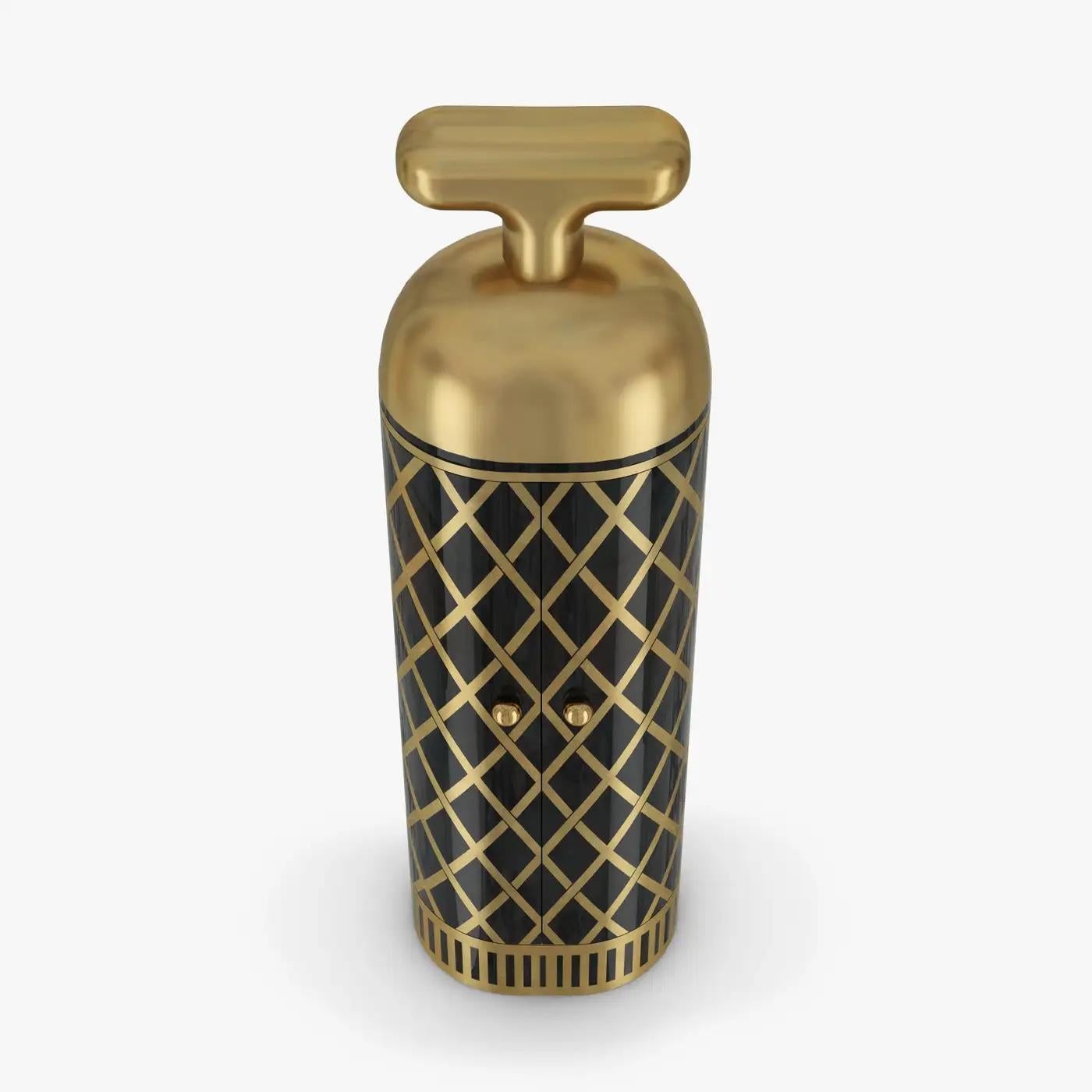 Verdoux Gold Black Storage Bar Cabinet by Matteo Cibic For Sale 2
