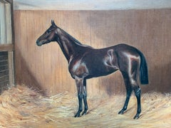 19th century English Antique Victorian horse in a stable barn