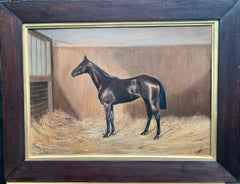 19th century English Antique Victorian horse in a stable barn