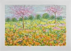 Spring  - Original Screen Print by Maddalena Striglio - Late 20th century