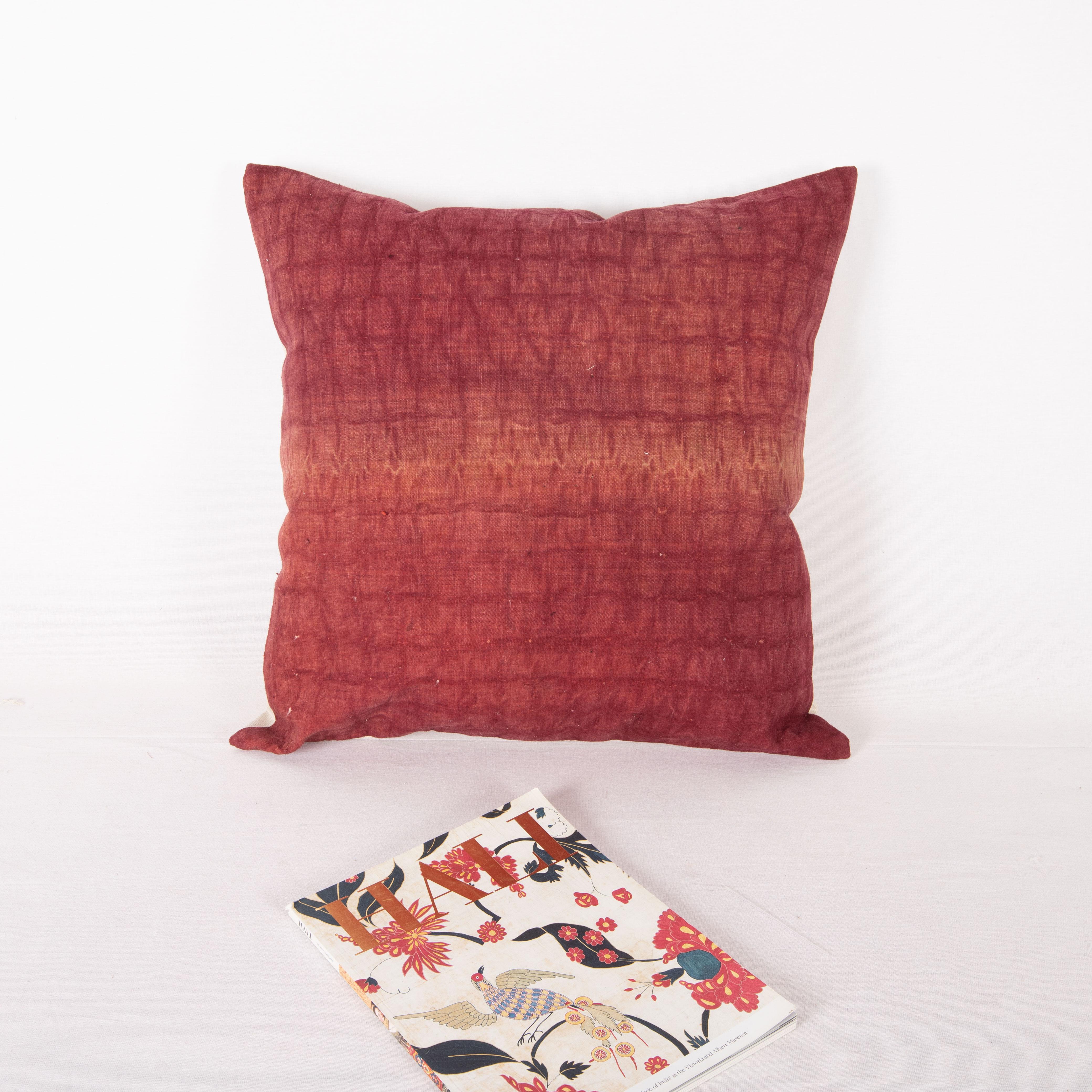 Turc Couvercle d'oreiller rouge moutarde fabriqué à partir d'un coussin de courtepointe du début du 20e siècle, Turquie en vente