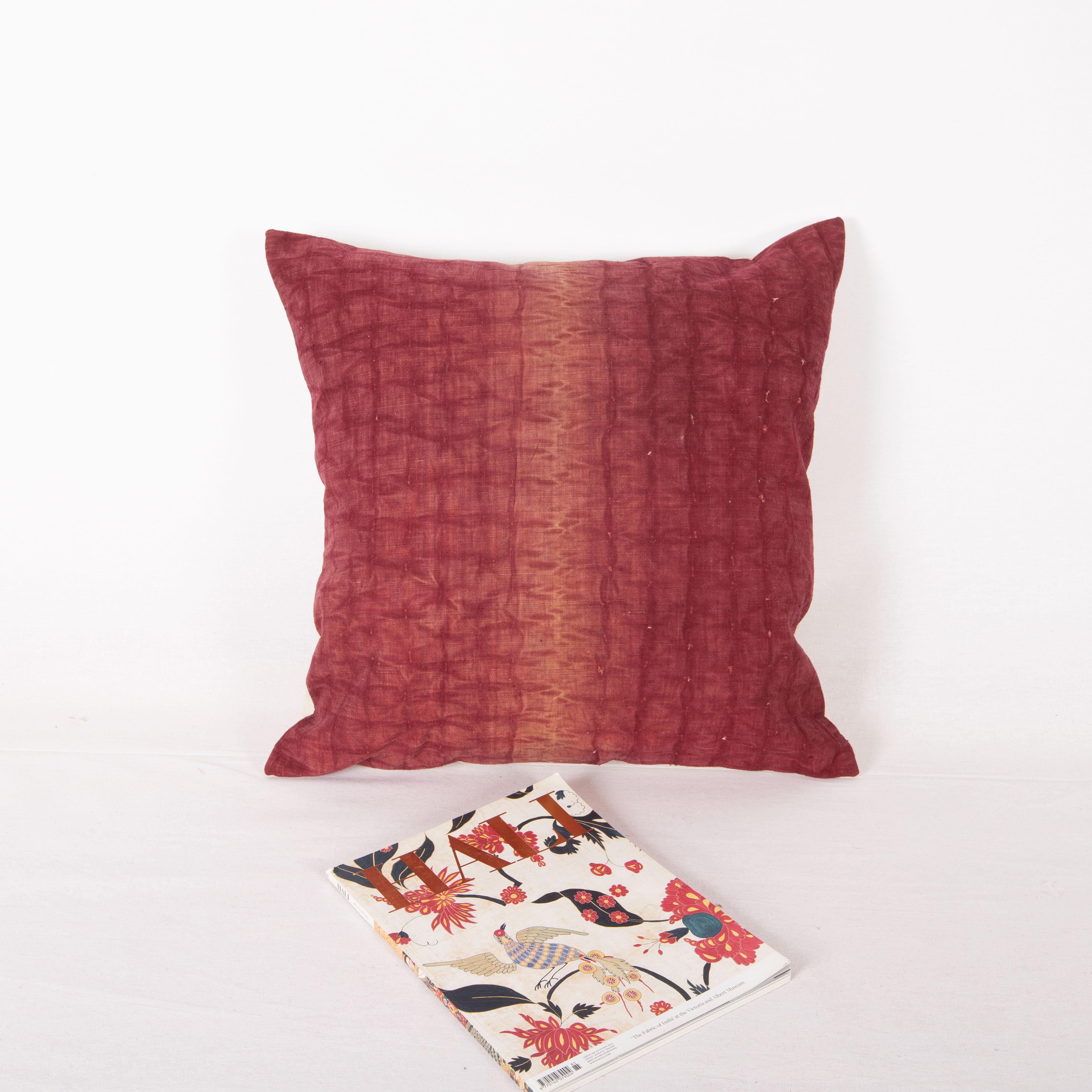Turkish Madder Red Pillow Cover Made from an Early 20th C. Quilt Top, Turkey For Sale