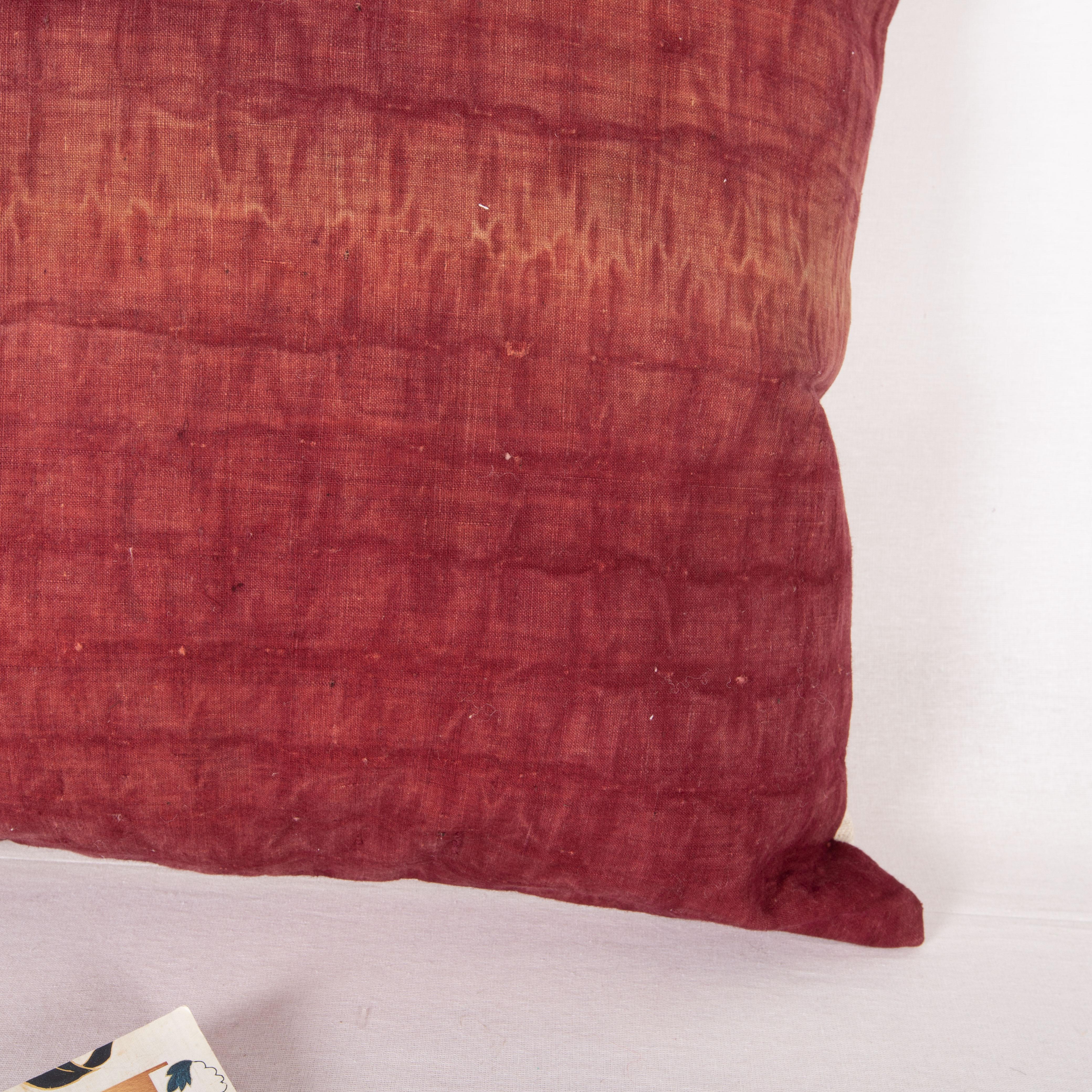 Madder Red Pillow Cover Made from an Early 20th C. Quilt Top, Turkey In Good Condition For Sale In Istanbul, TR