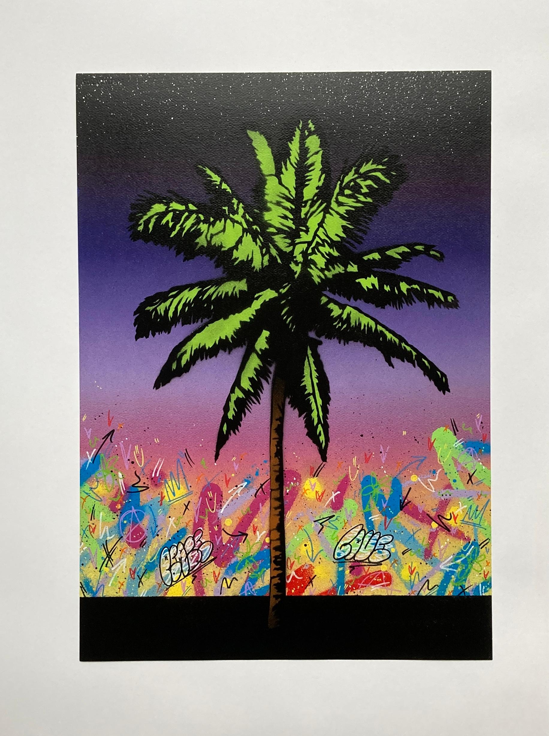 Edition version – 11 colour spray paint and stencils with paint markers on canvas.

Surface – canvas Edition size

Edition of 5

Size – A4 - 8.3 x 11.7 inches 

Description – 11 colour spray paint and stencils with paint markers on canvas. Signed,