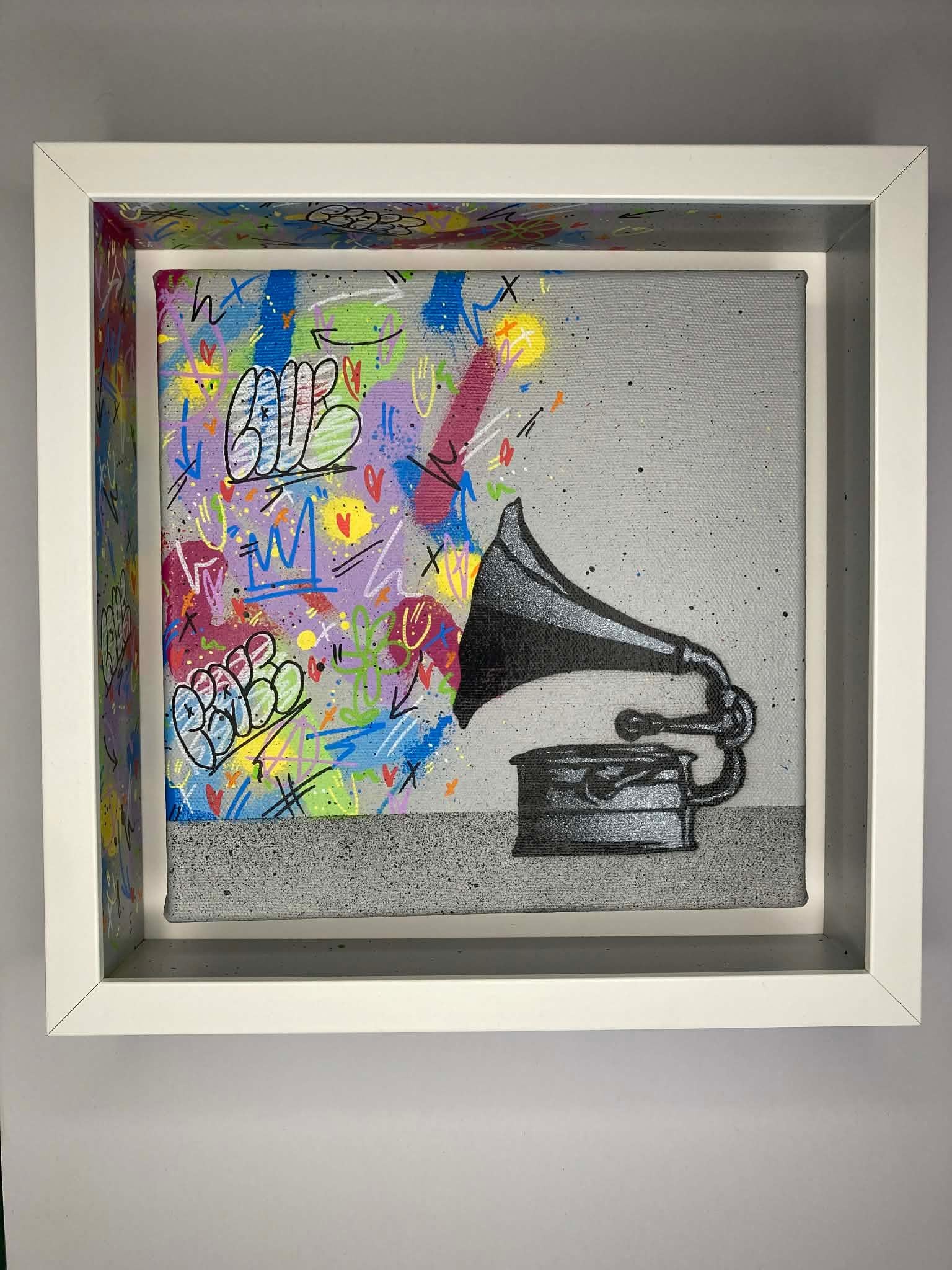 Music Makes You Lose Control Canvas, Contemporary Mixed Media, Signed, 2010- - Mixed Media Art by Madderdoit