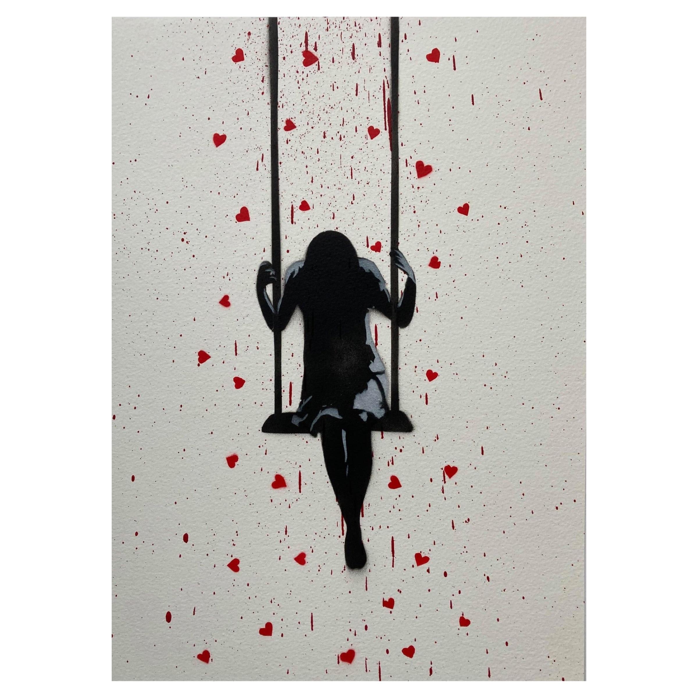 Swinging through showers of affection Print by Madderdoit