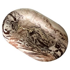 Maddie Catch: Puffed Border Tray in Rhubarb Marble by Anastasio Home