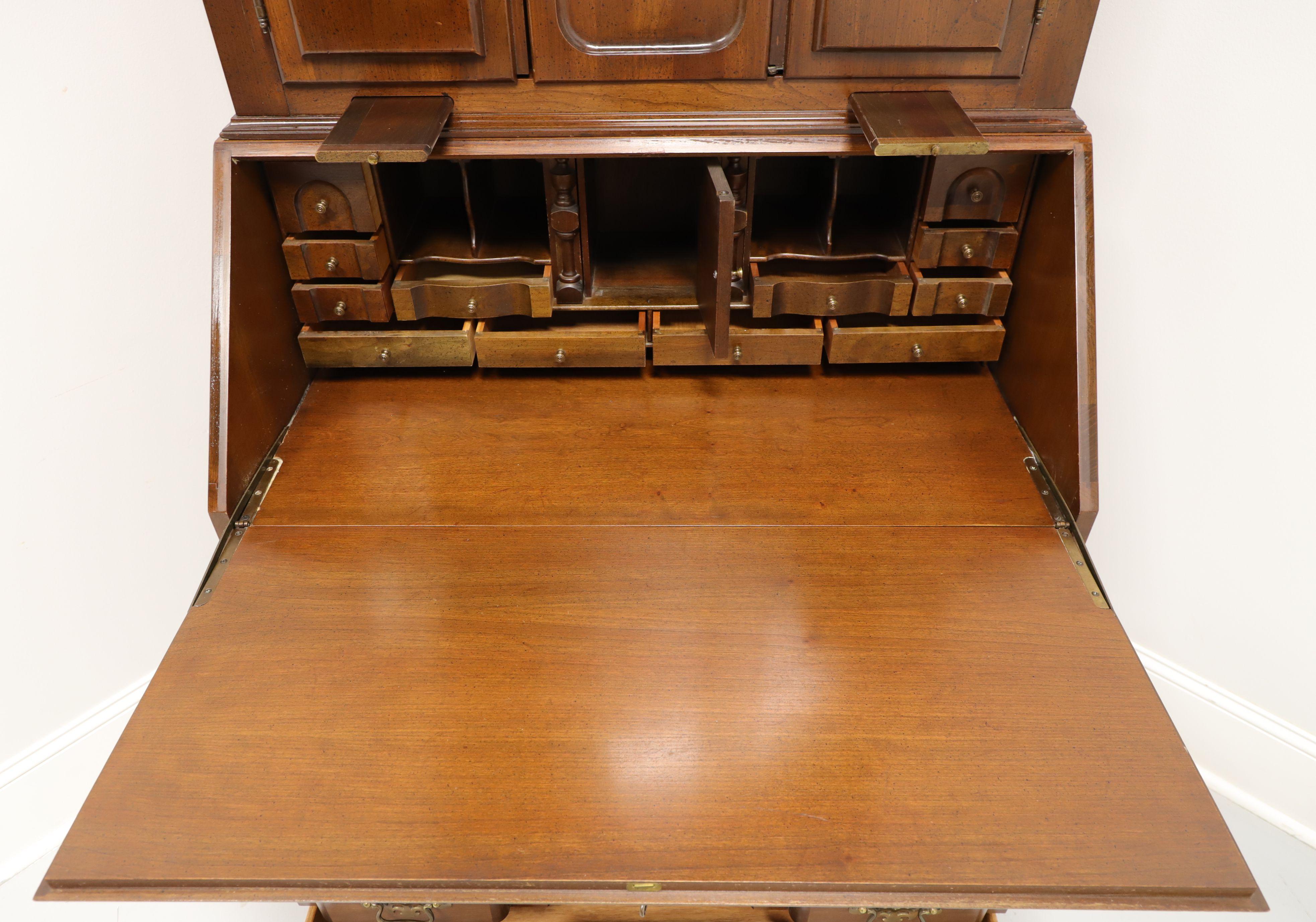 MADDOX Cherry Chippendale Block Front Secretary Desk with Blind Bookcase 2
