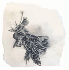 "Garden Interventions III", Botanical Oil Painting on Paper