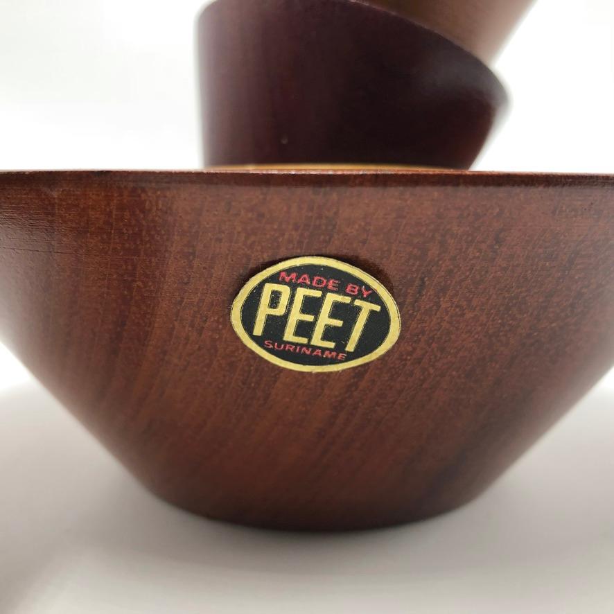 Made by Peet Suriname Wooden Bowl Set, 60's For Sale 4