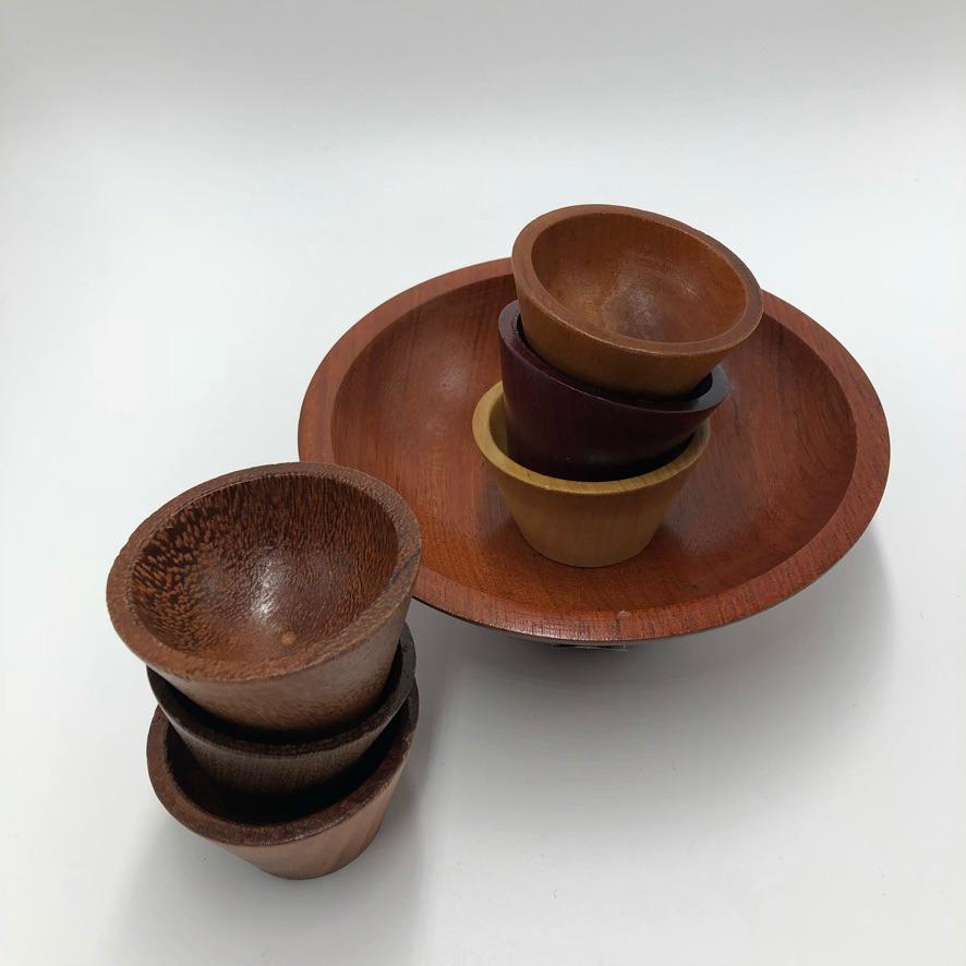 Mid-20th Century Made by Peet Suriname Wooden Bowl Set, 60's For Sale