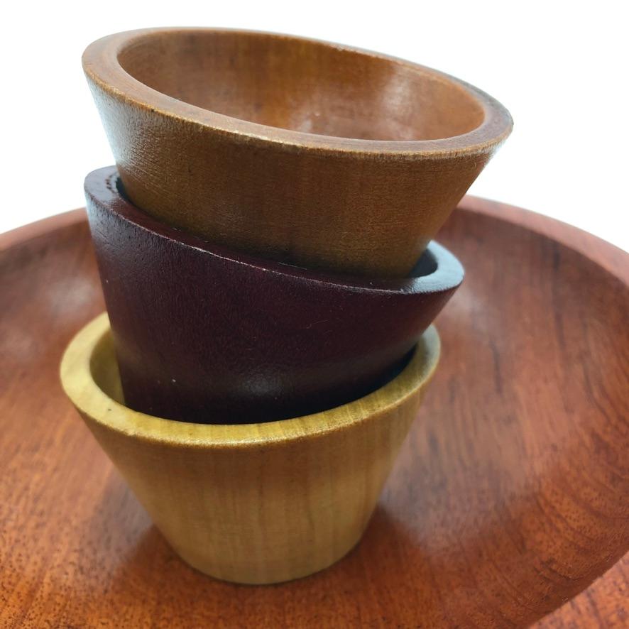 Made by Peet Suriname Wooden Bowl Set, 60's For Sale 2